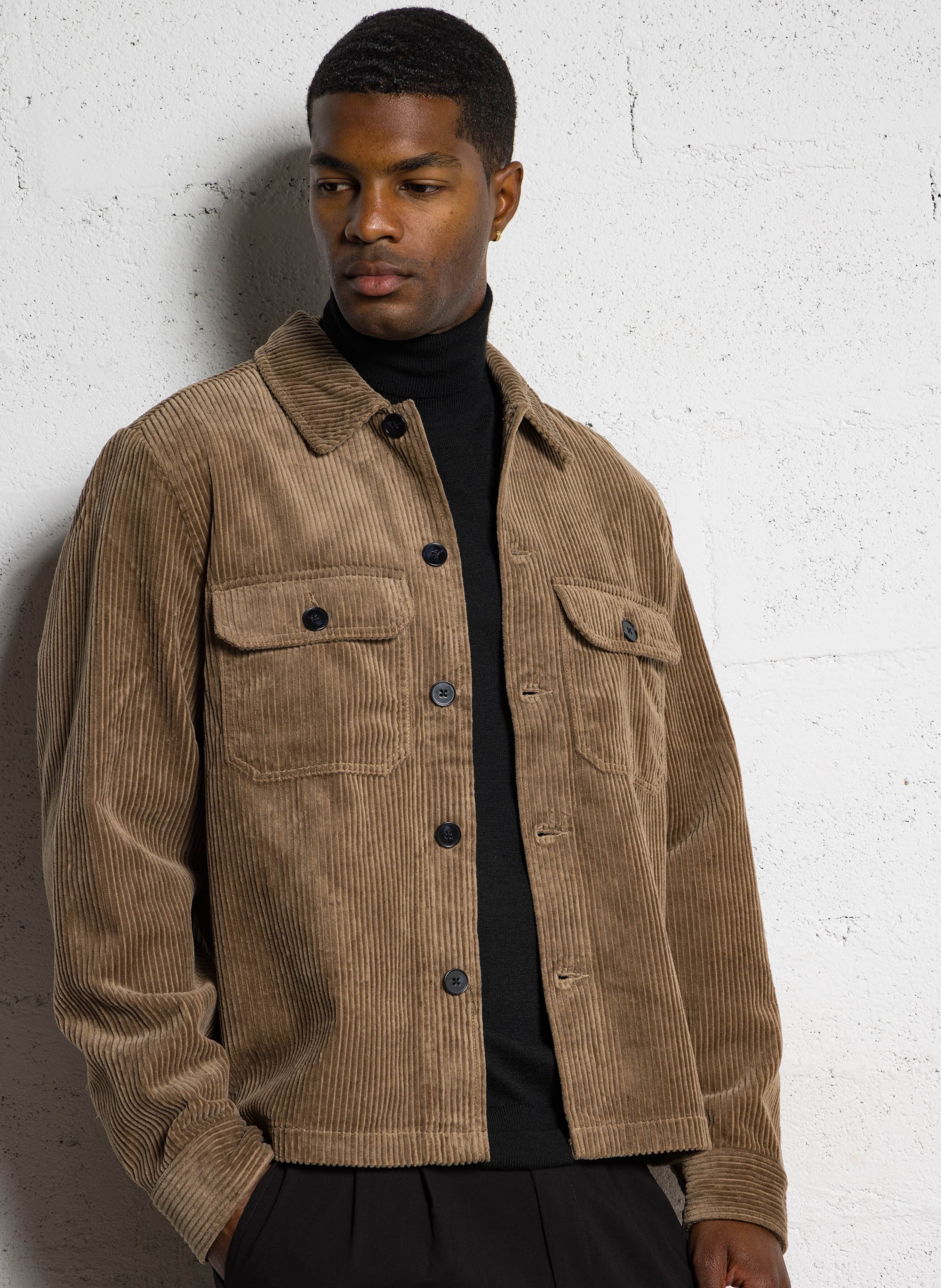 Surchemse droite col classique en coton MINIMUM Beige