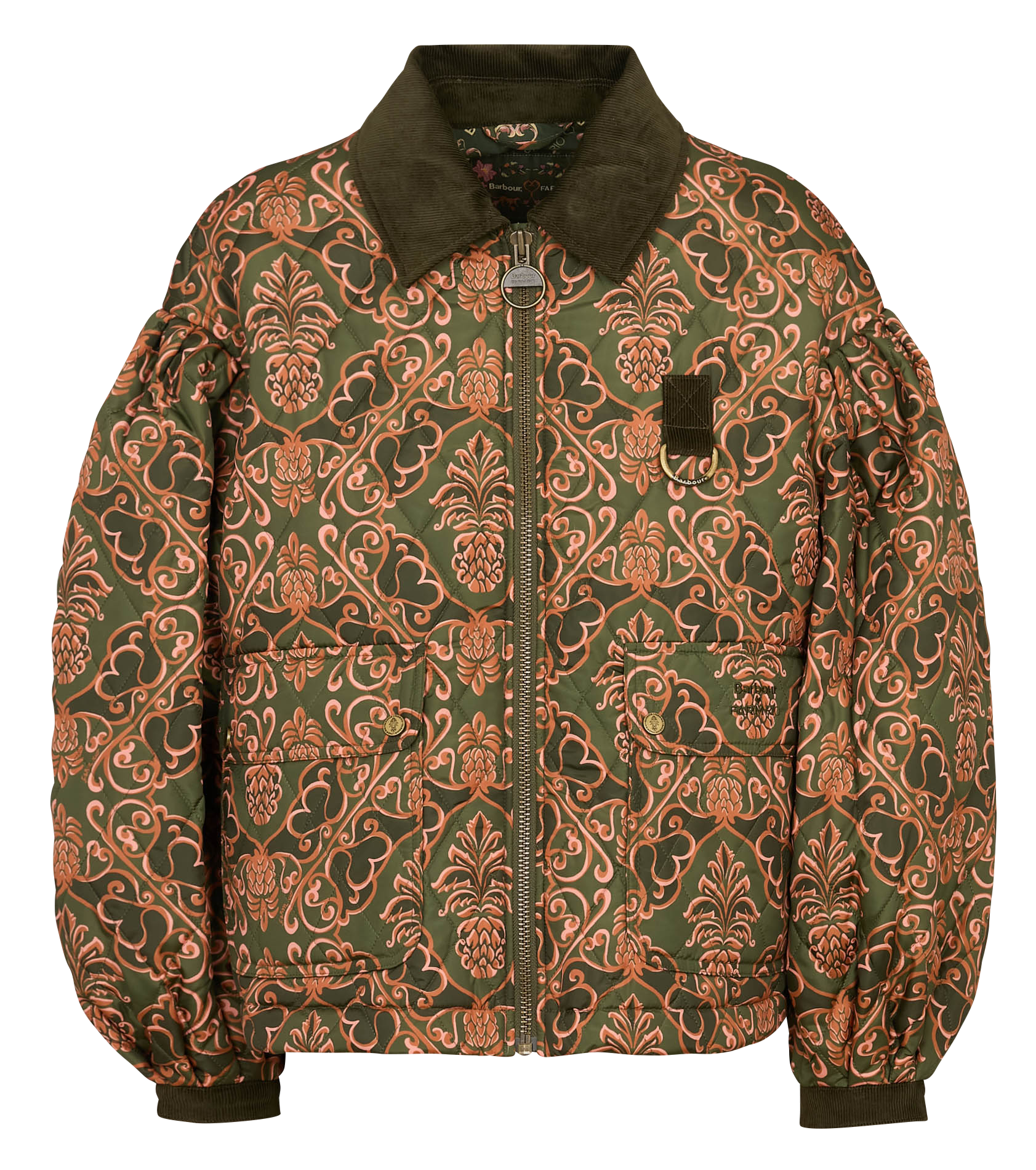 Veste col classique matelassée Barbour x Farm Rio BARBOUR Vert