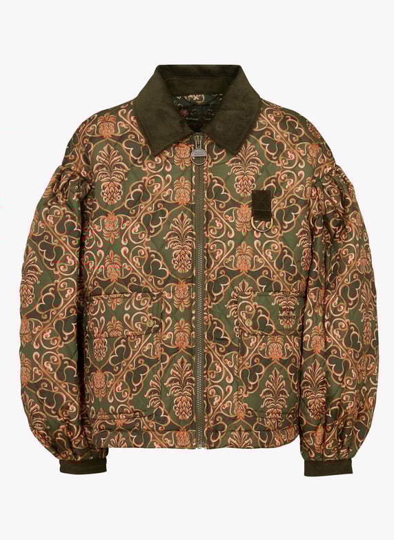 Barbour x Farm Rio quilted jacket with classic collar XS
