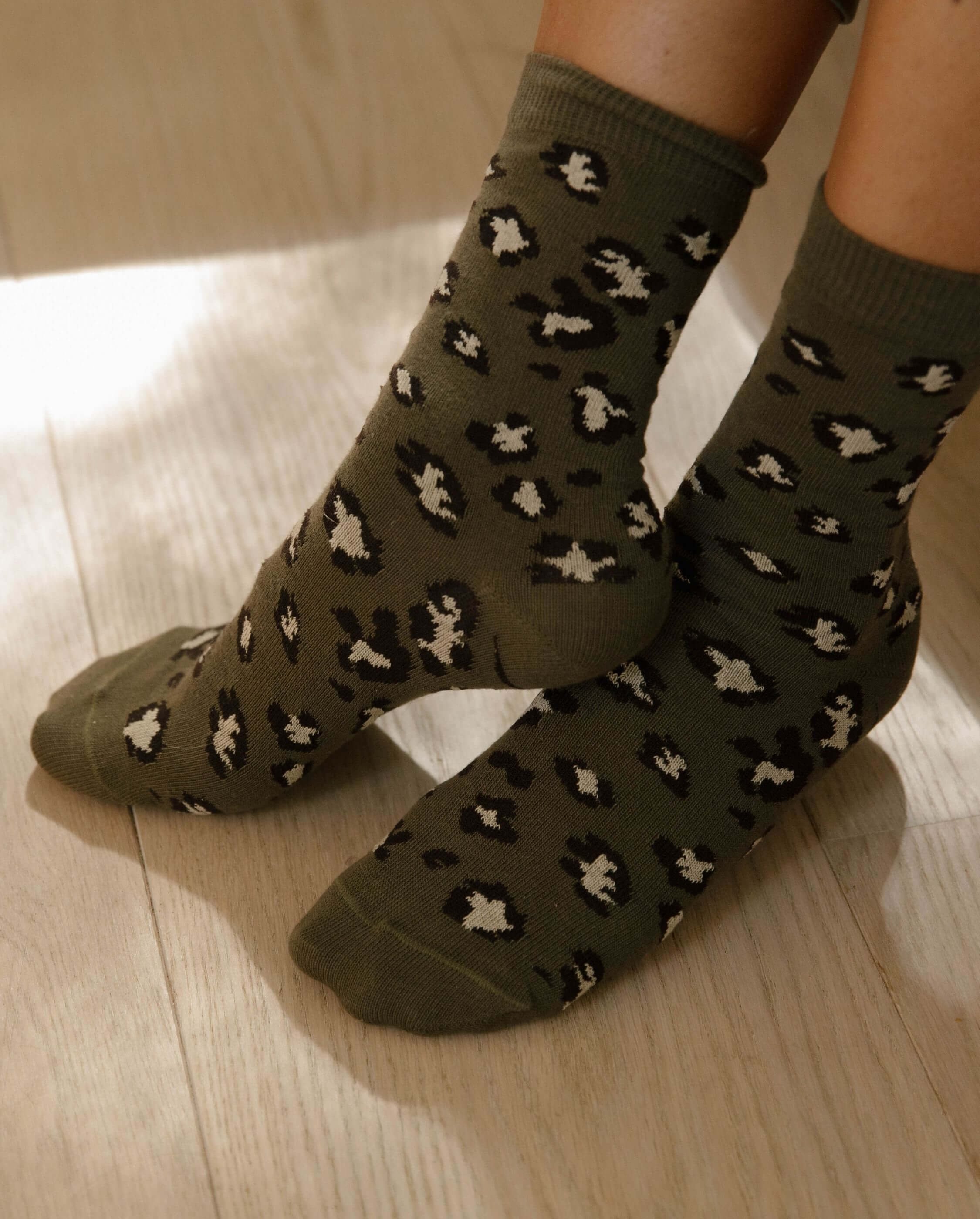 Pack of 3 pairs of women's leopard print socks ANGARDE Multicolored