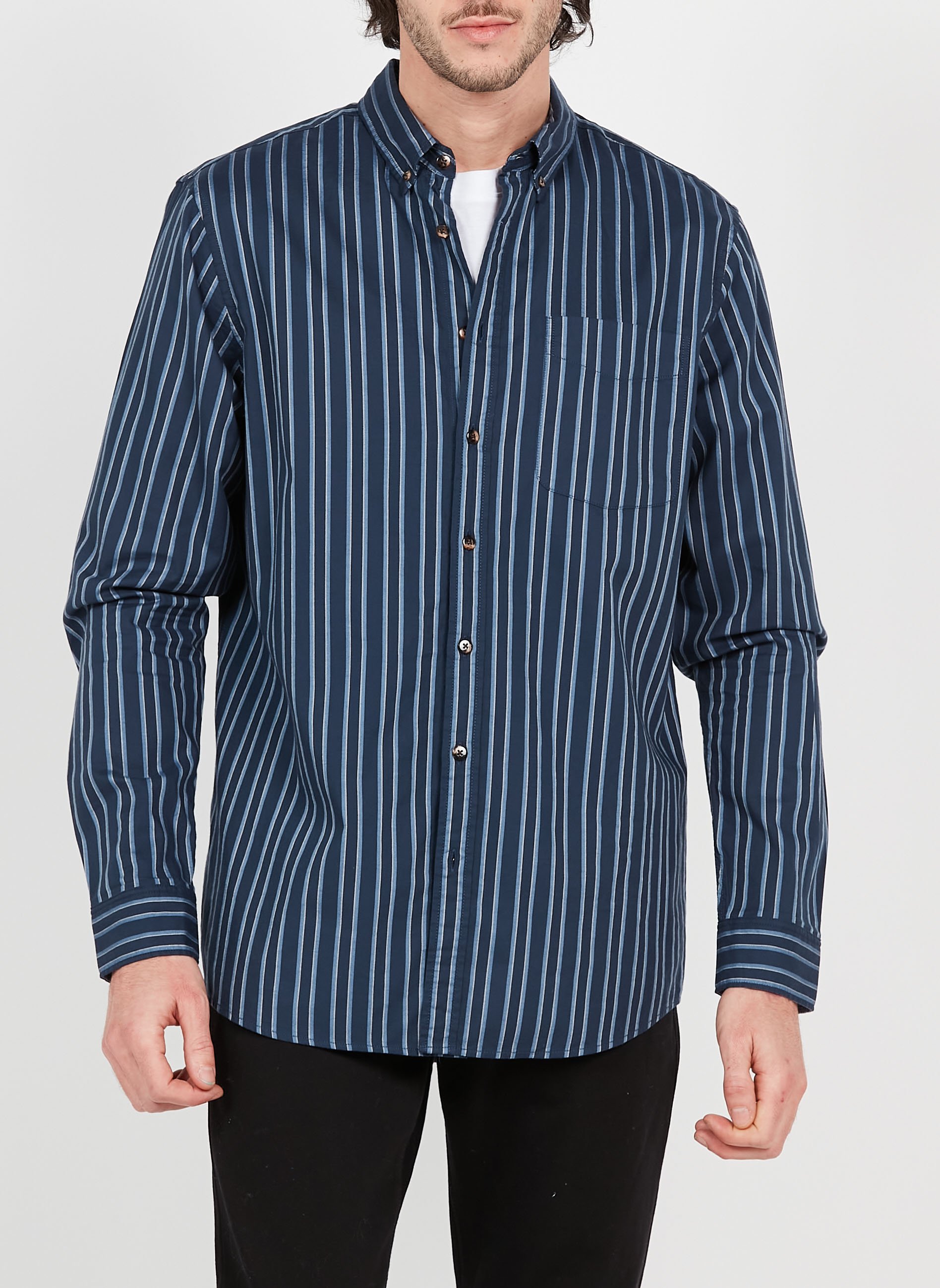 Regular-fit, gestreept overhemd van biokatoen met Amerikaanse kraag SCOTCH AND SODA Veelkleurig