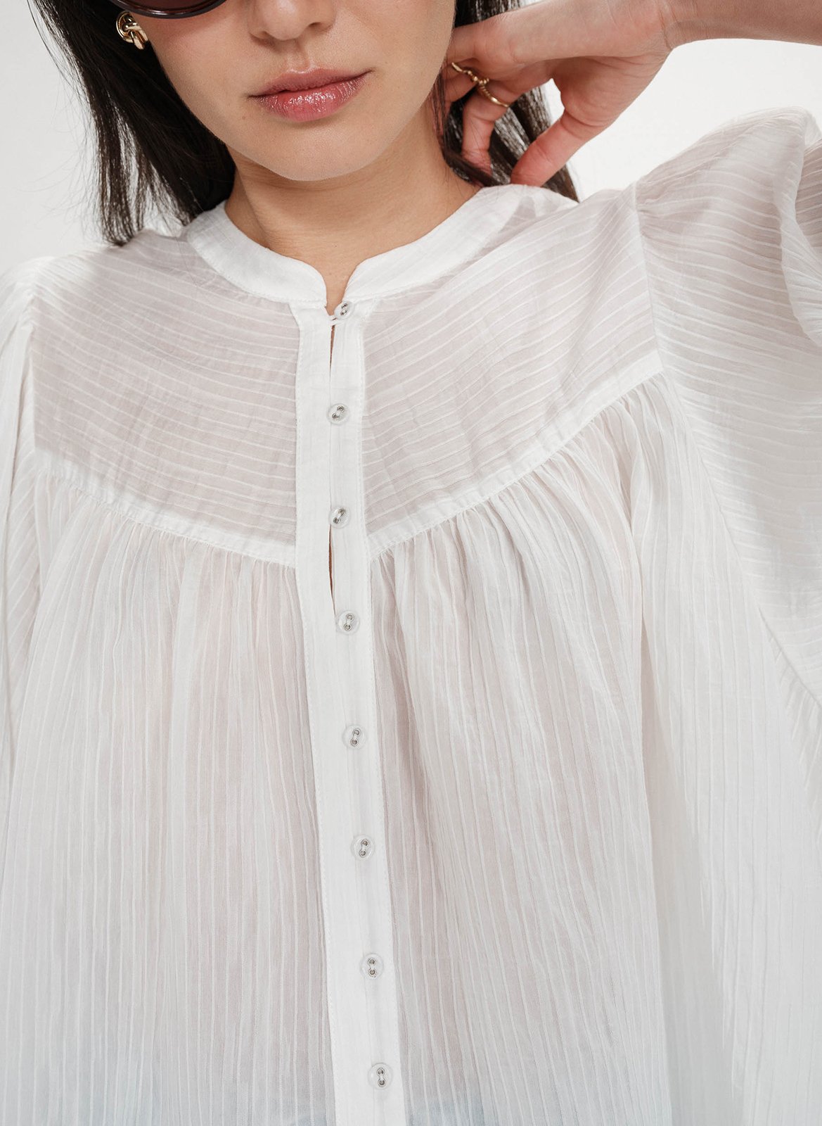 Blouse with round collar GRACE ET MILA Beige