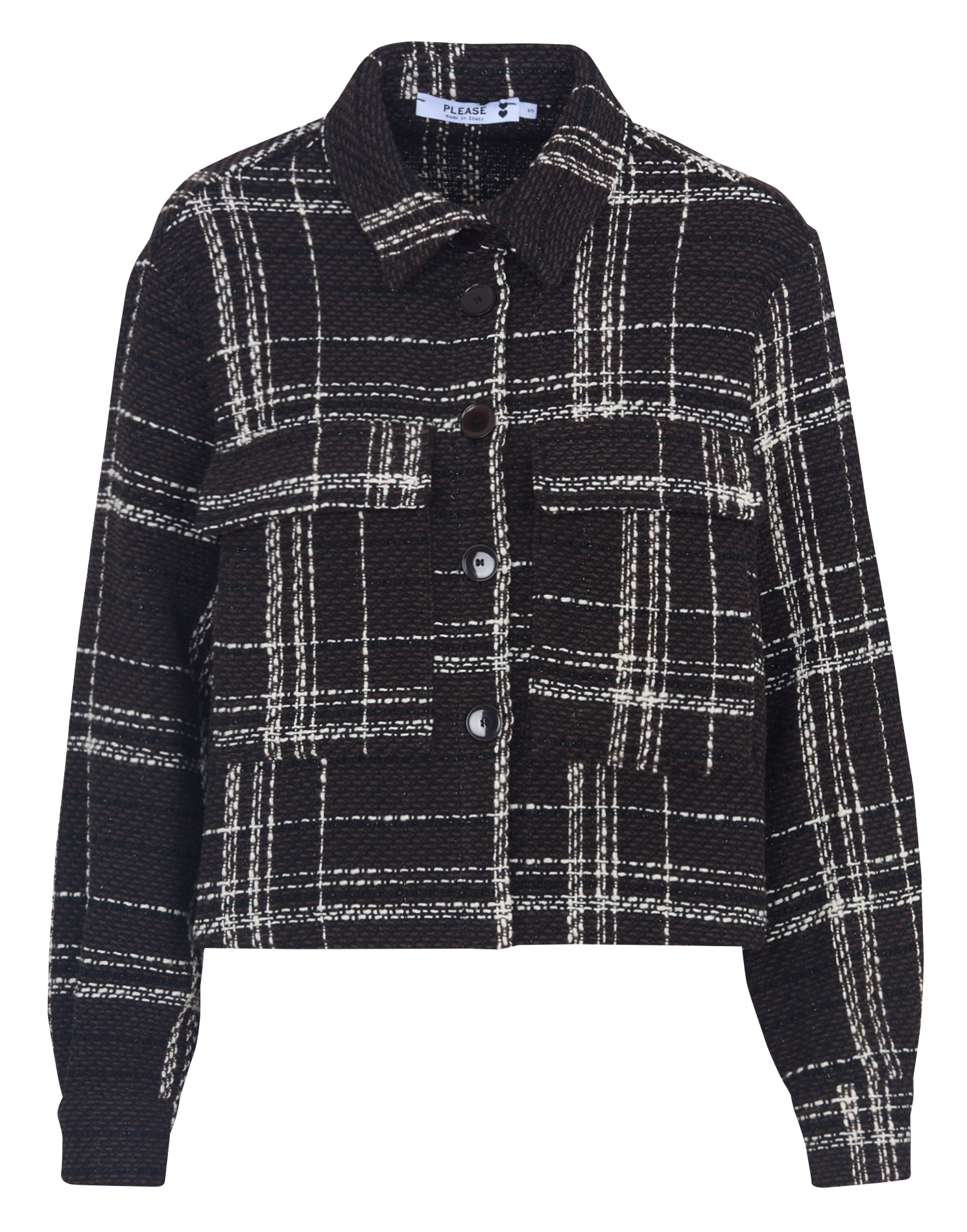 Veste col classique en coton mélangé PLEASE Marron