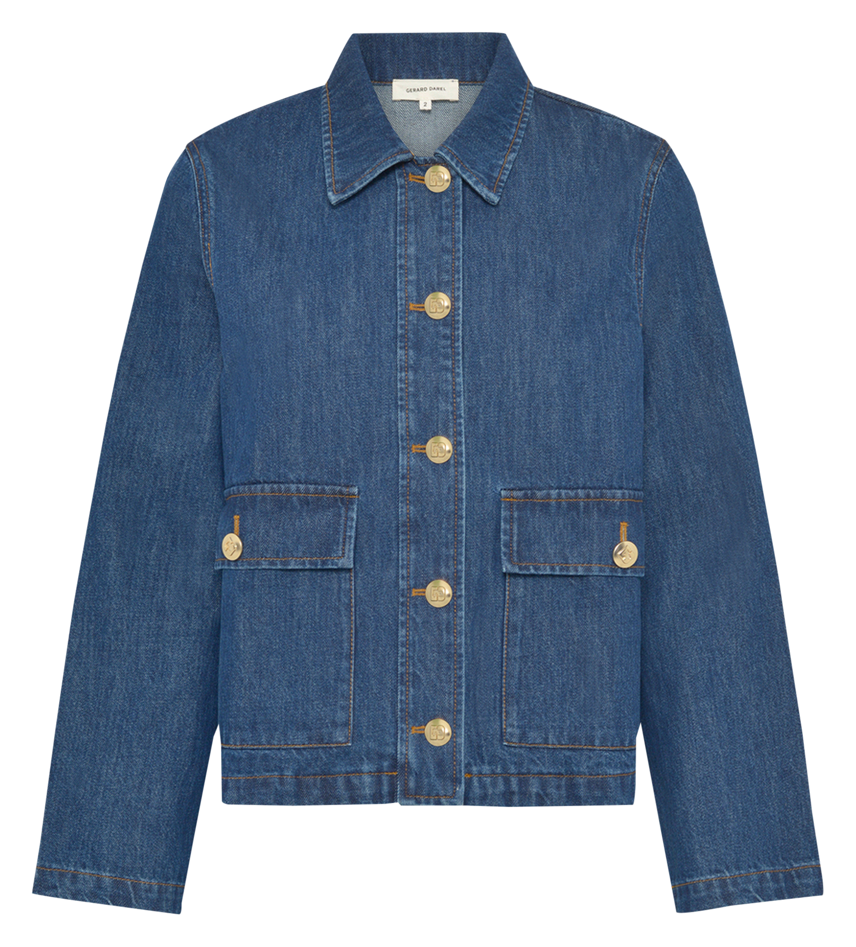 Veste droite col classique en coton GERARD DAREL Bleu