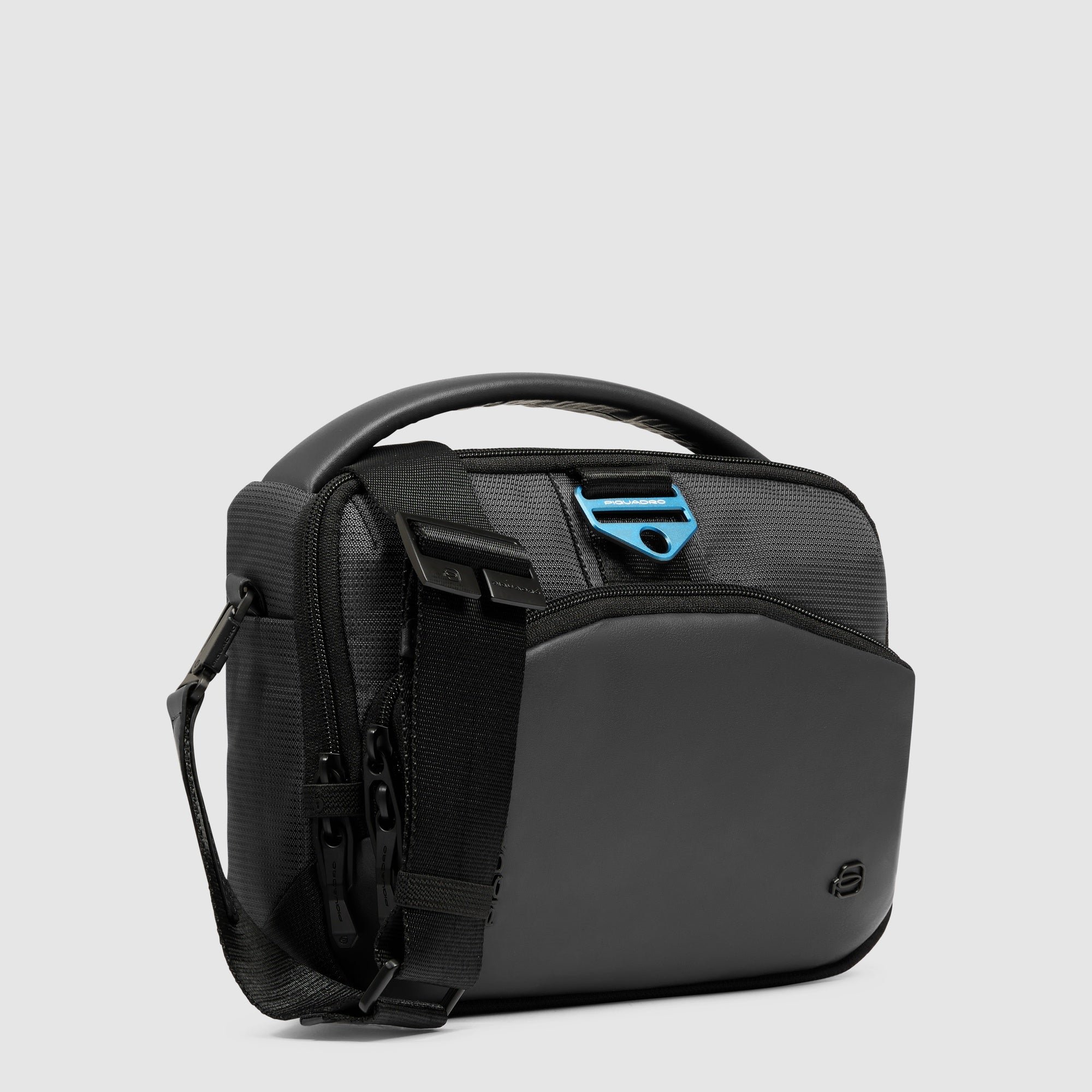 Men's crossbody bag made from bio-based material PIQUADRO Black