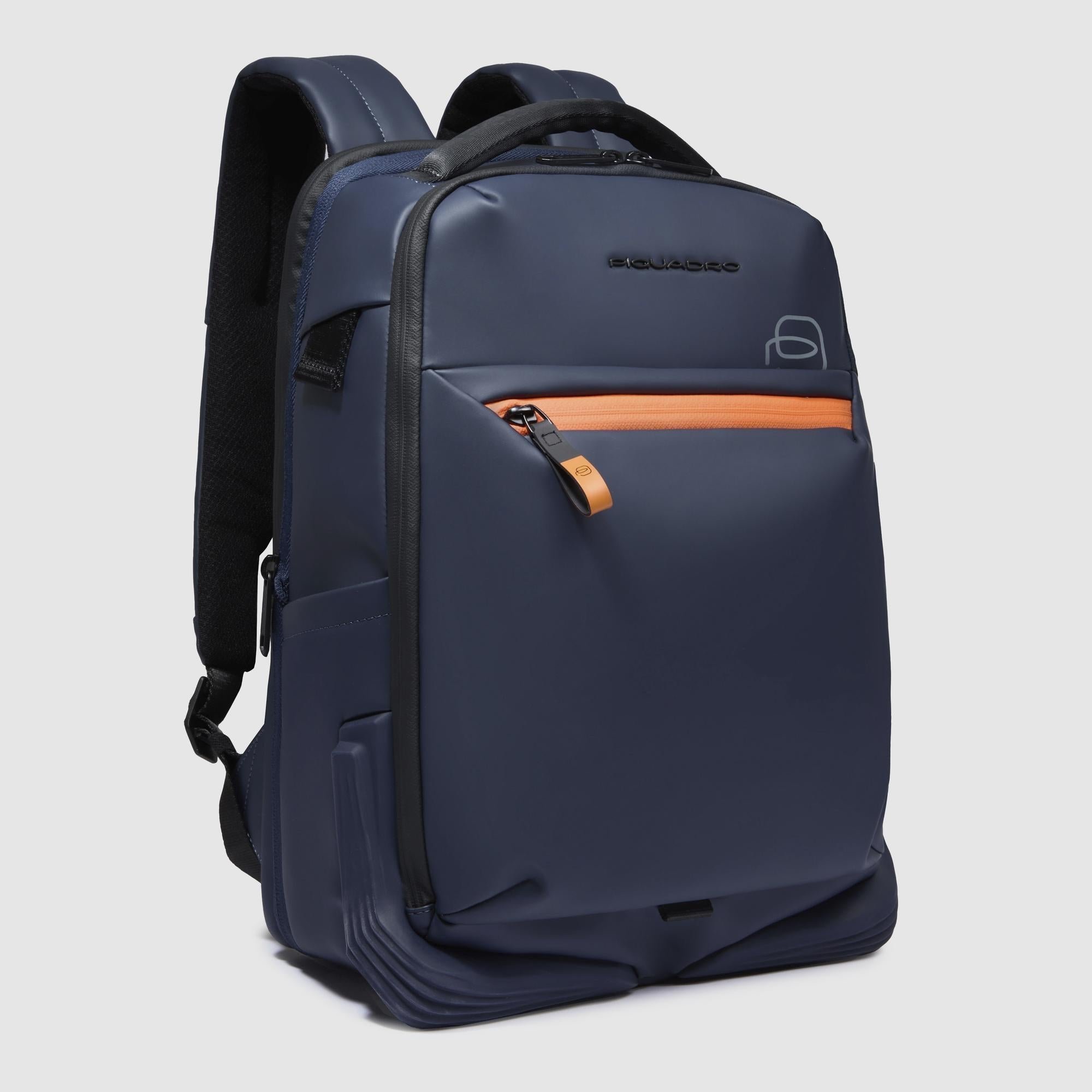 Backpack with under-seat computer and ipad® compartment with shockproof and rfid protection PIQUADRO Blue