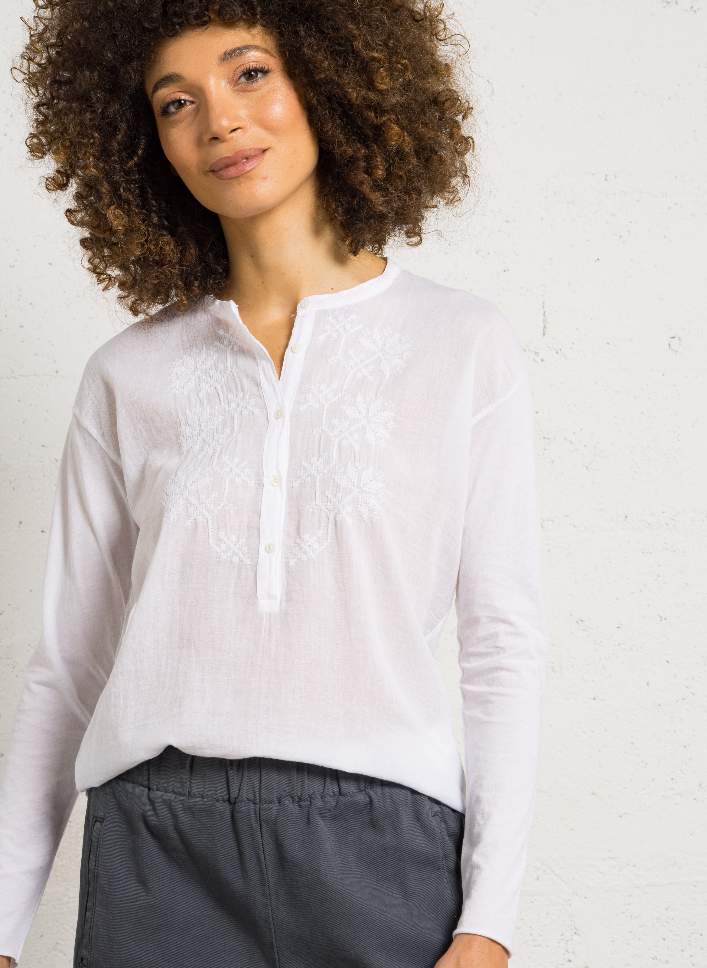 Tee-shirt droit en coton HARTFORD Blanc