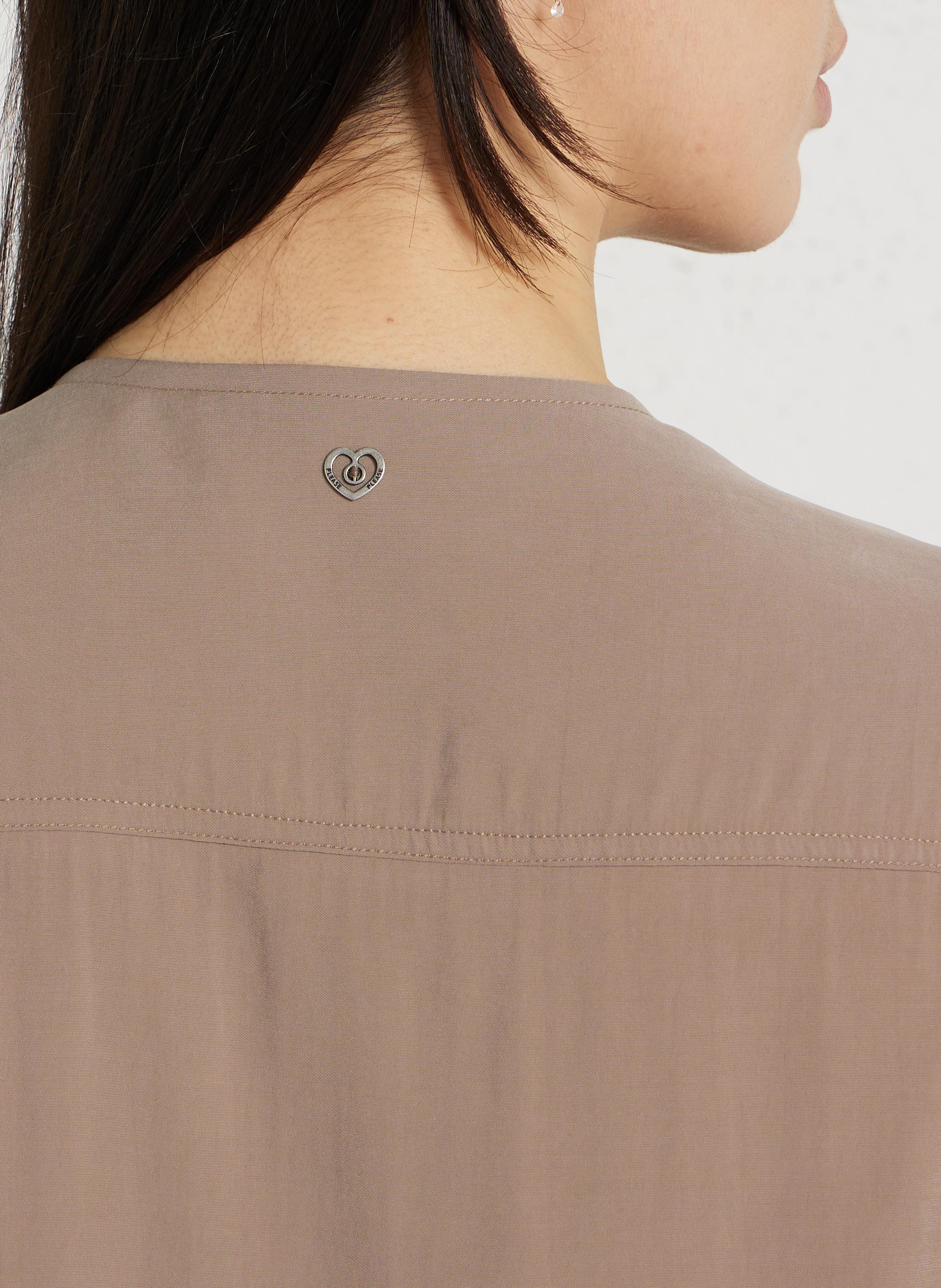 Gilet zippé oversize PLEASE Marron