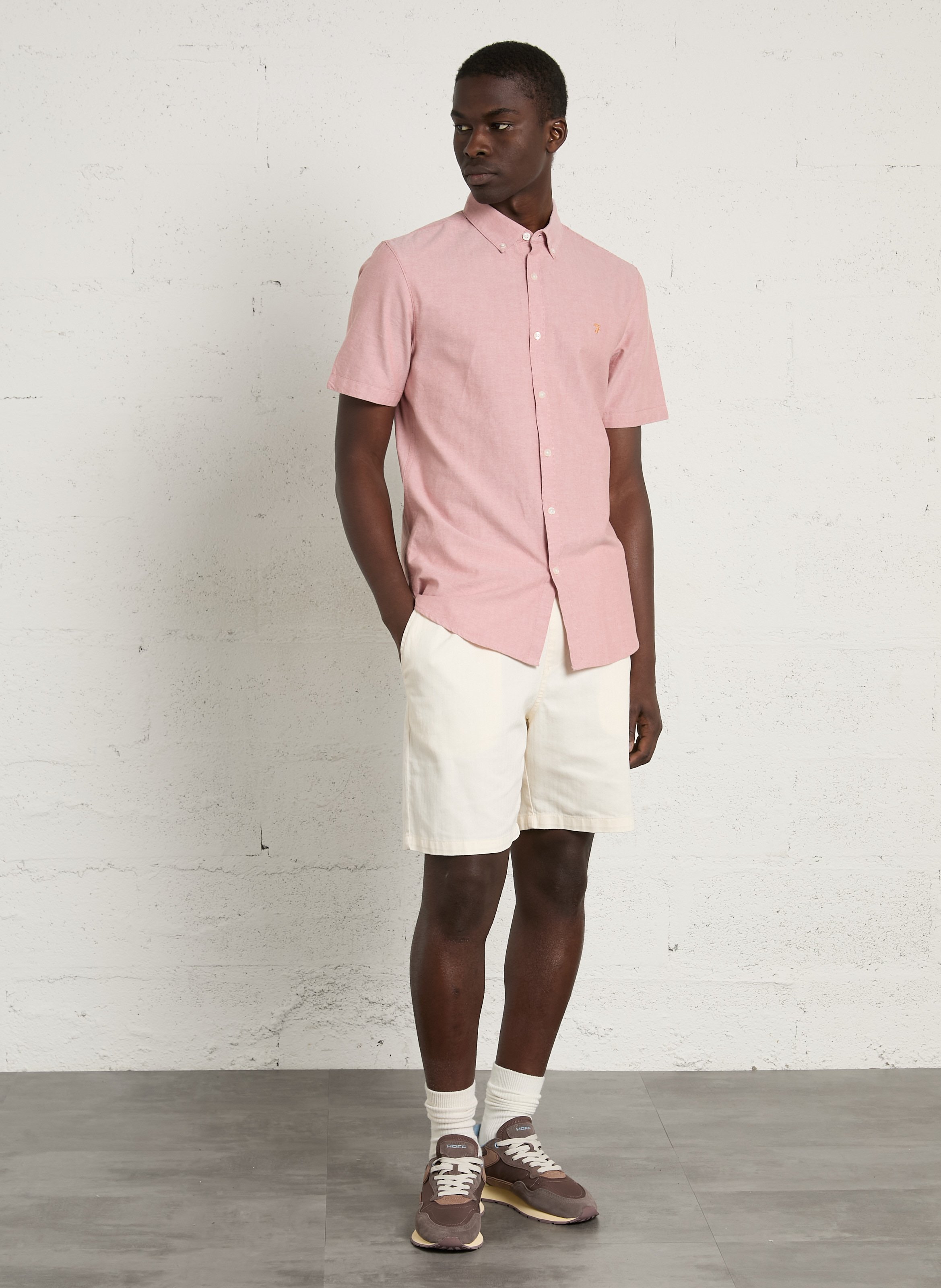 Aansluitende blouse met korte mouwen FARAH Roze