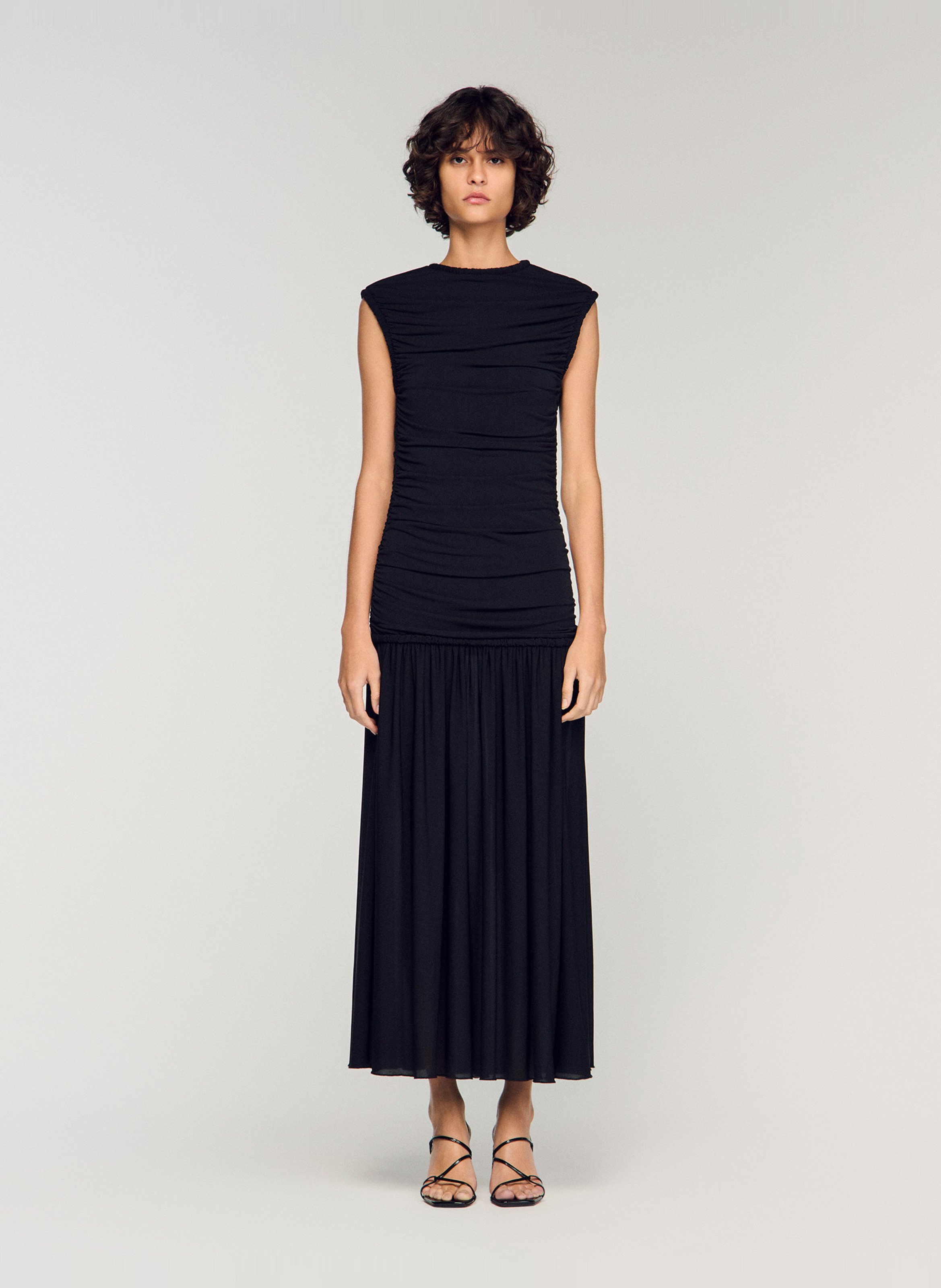 Robe longue col rond SANDRO Noir