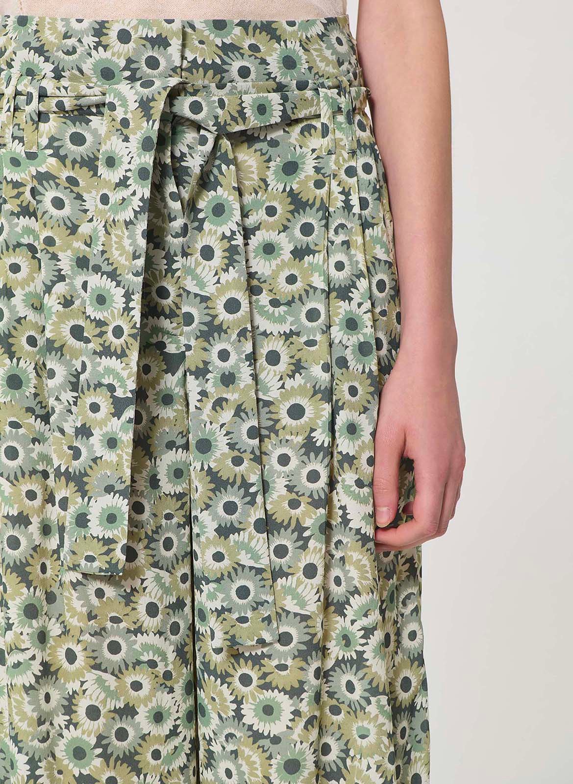 Pantalon ceinturé taille haute à motif TARA JARMON Vert