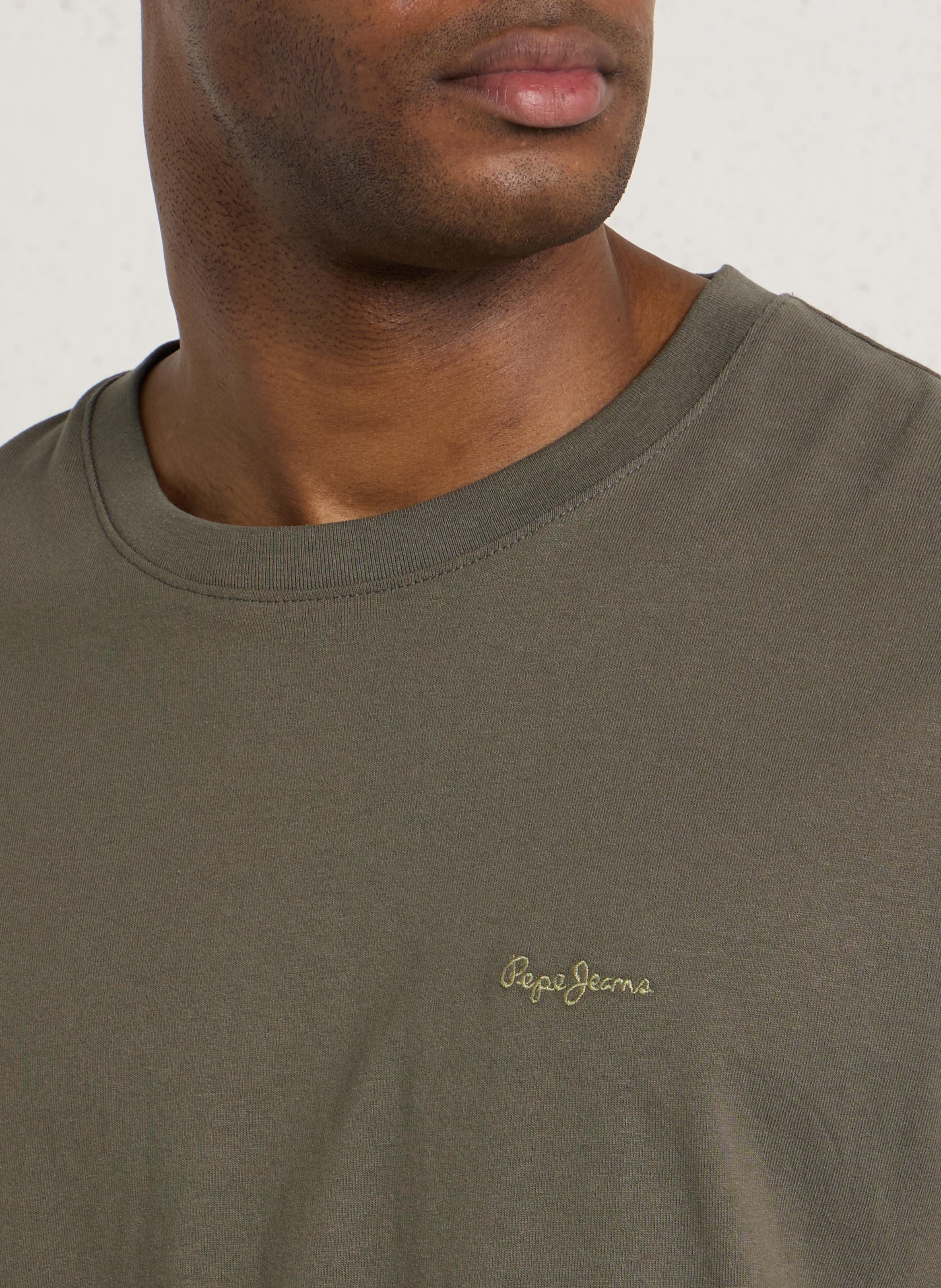 Tee-shirt en coton col rond PEPE JEANS Vert