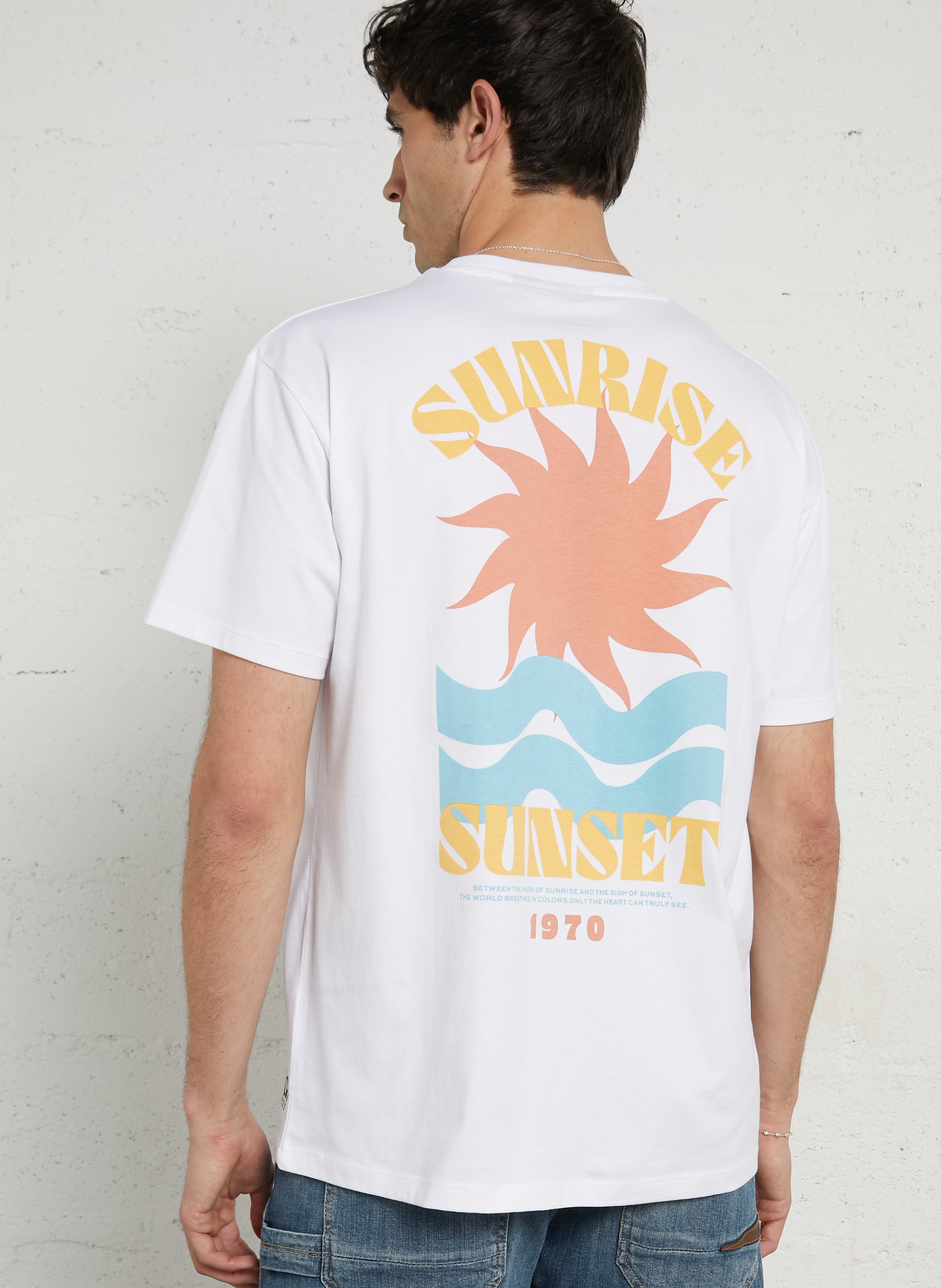 Tee-shirt col rond en coton LE TEMPS DES CERISES Blanc