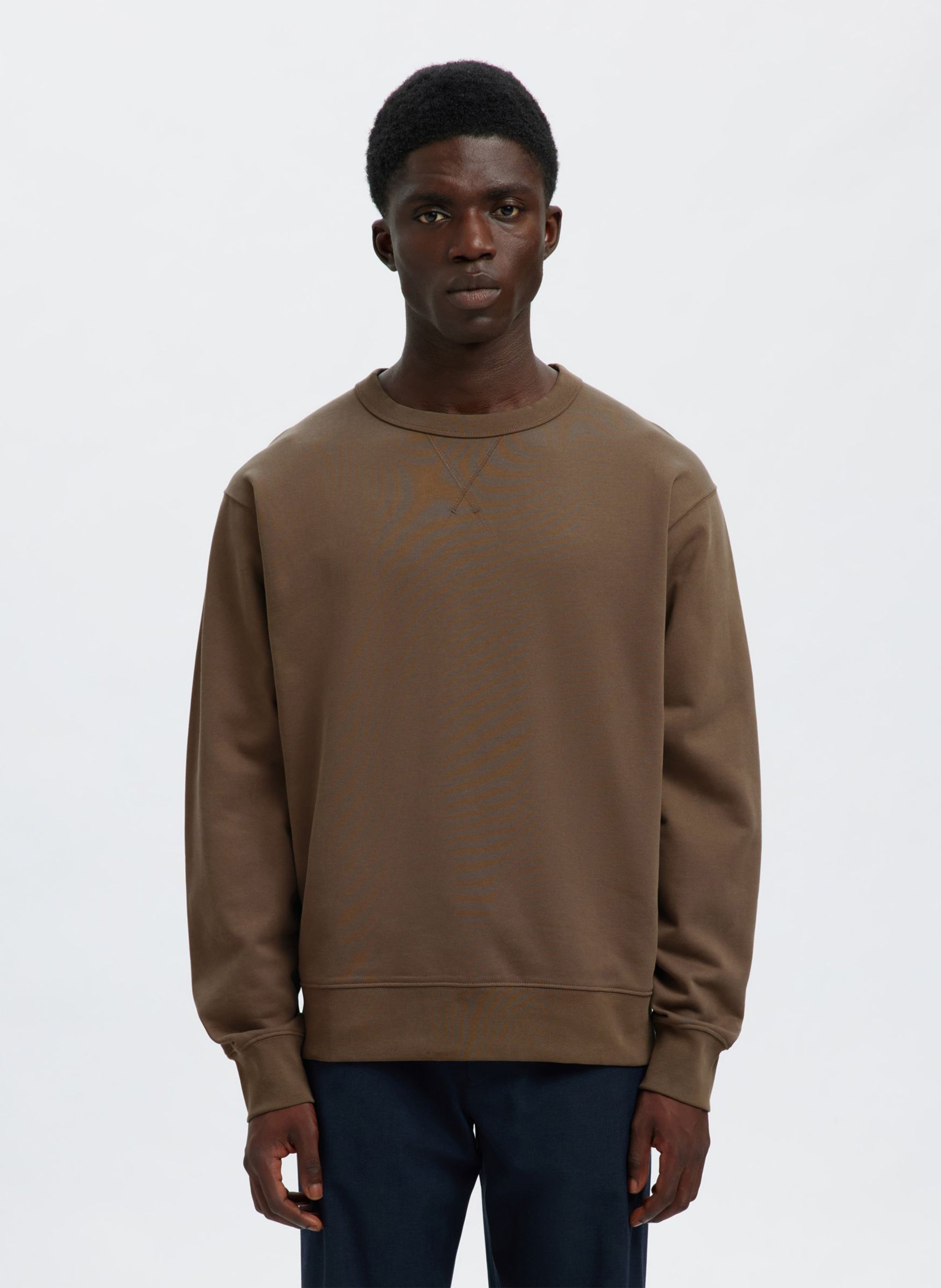 Round-neck sweater SELECTED Brown
