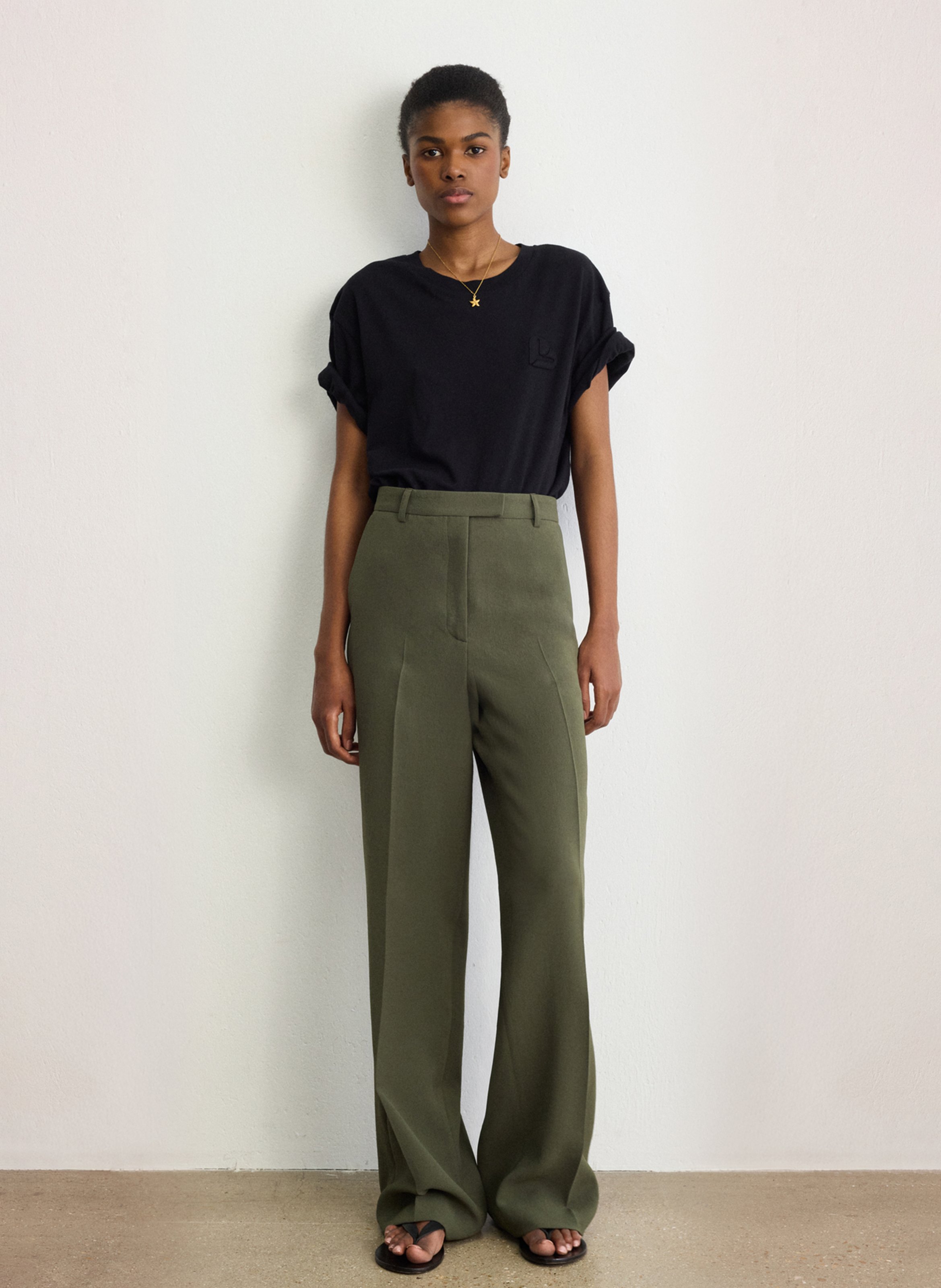 Pantalon large PABLO Kaki