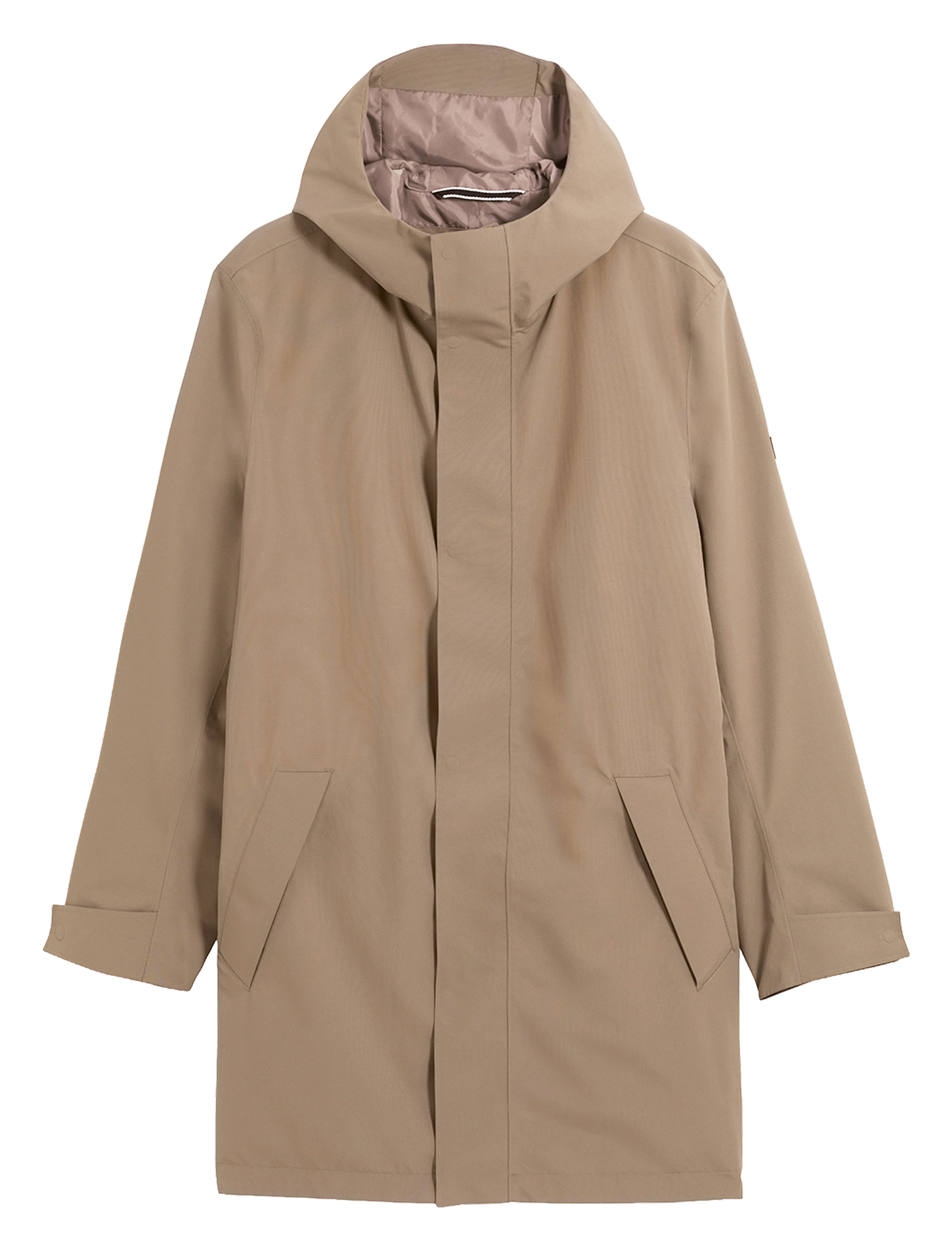 Mid-length straight hooded parka AIGLE Brown
