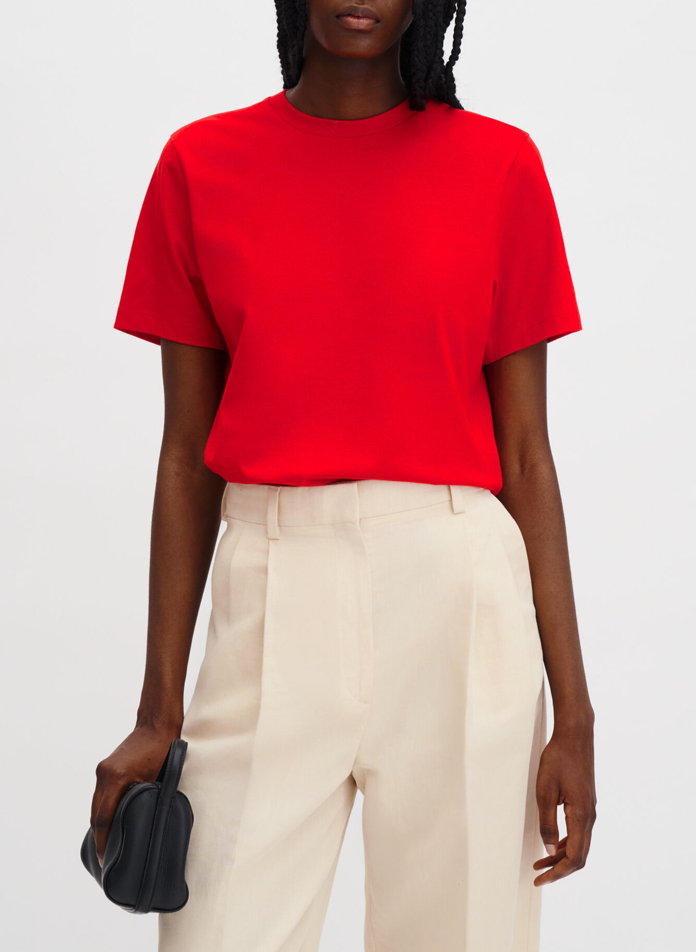 T-shirt met korte mouwen in effen kleur FILIPPA K Rood