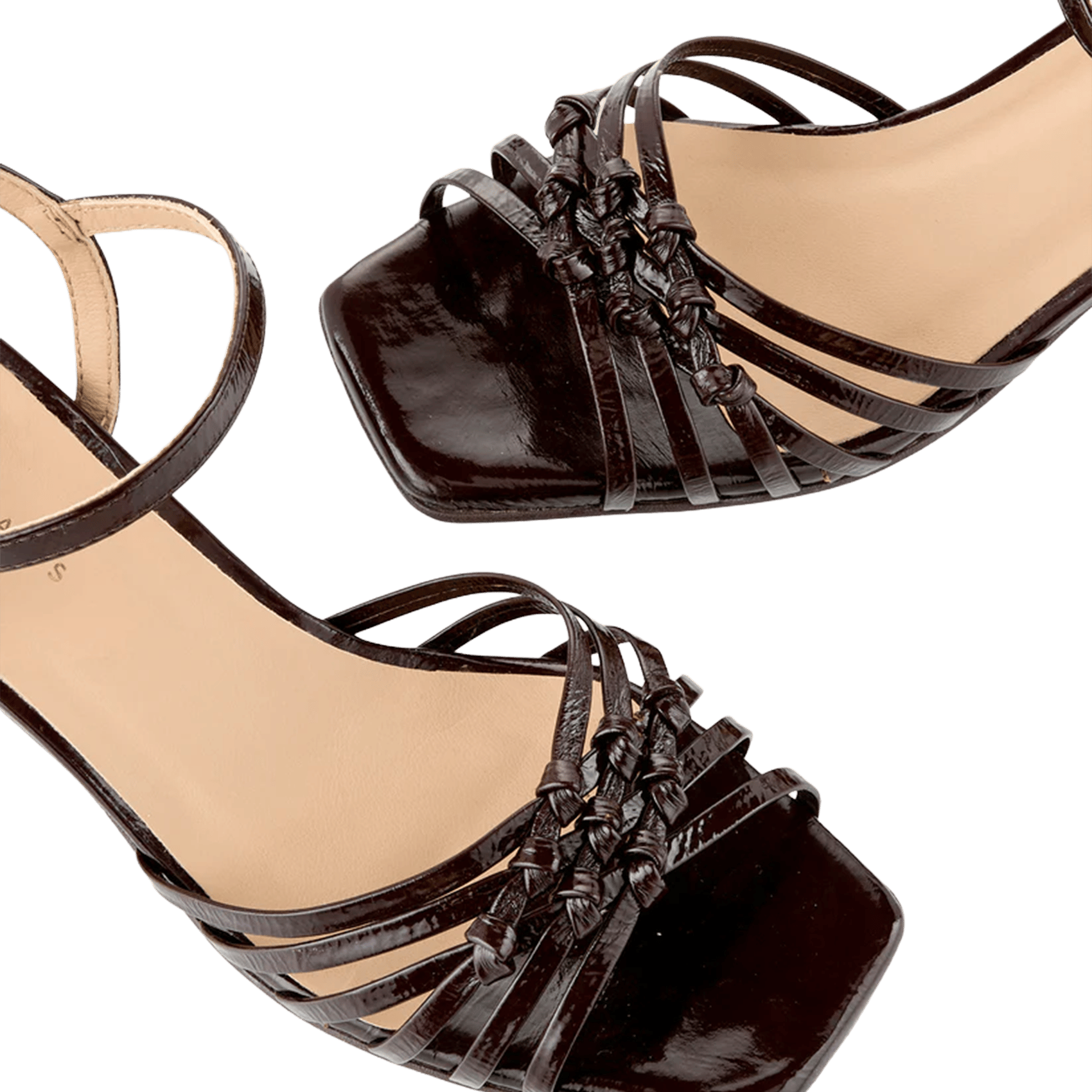 Leren sandaaltje met hak COSMOPARIS Bruin