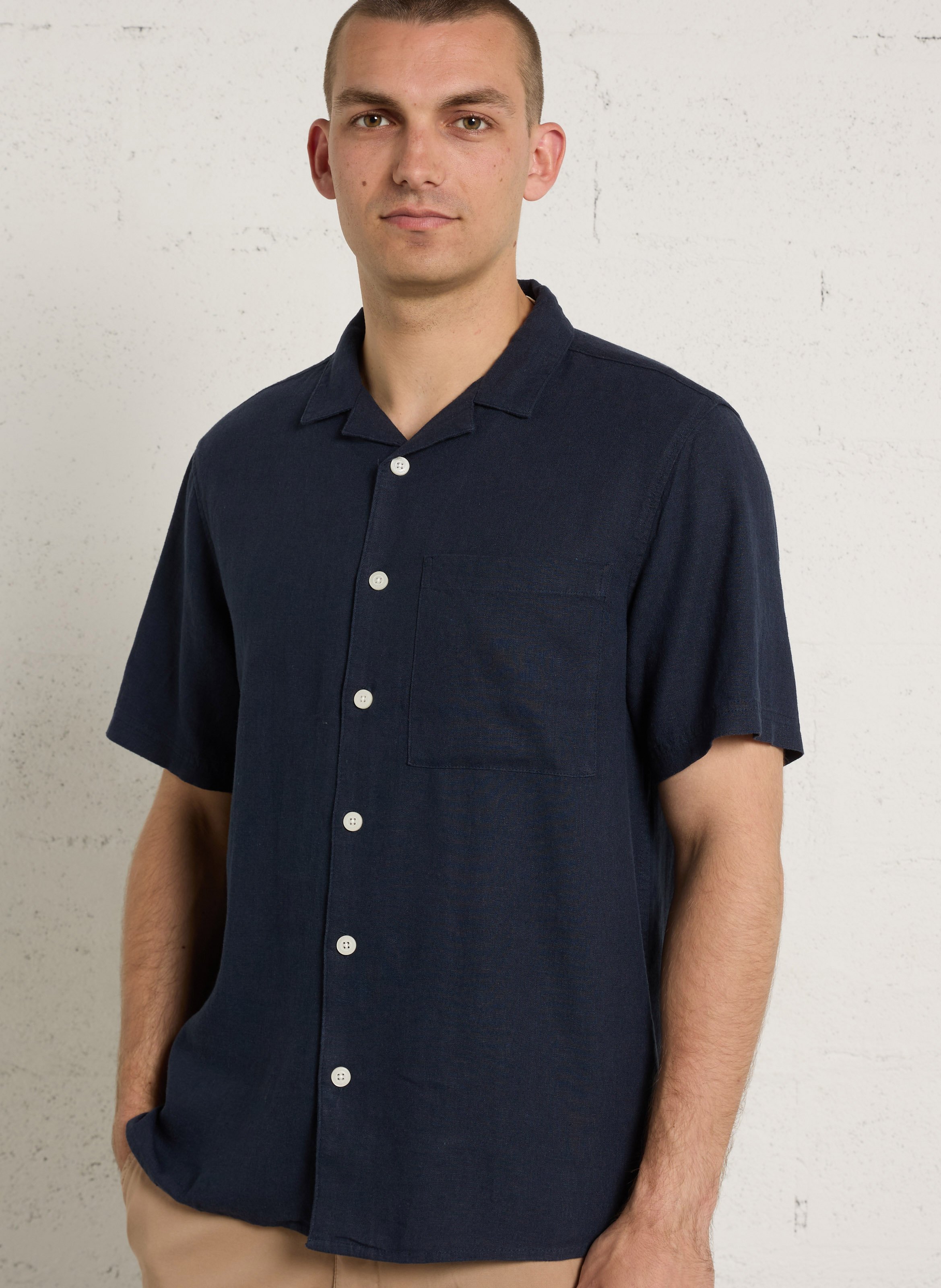 Overhemd van linnenmix SOLID