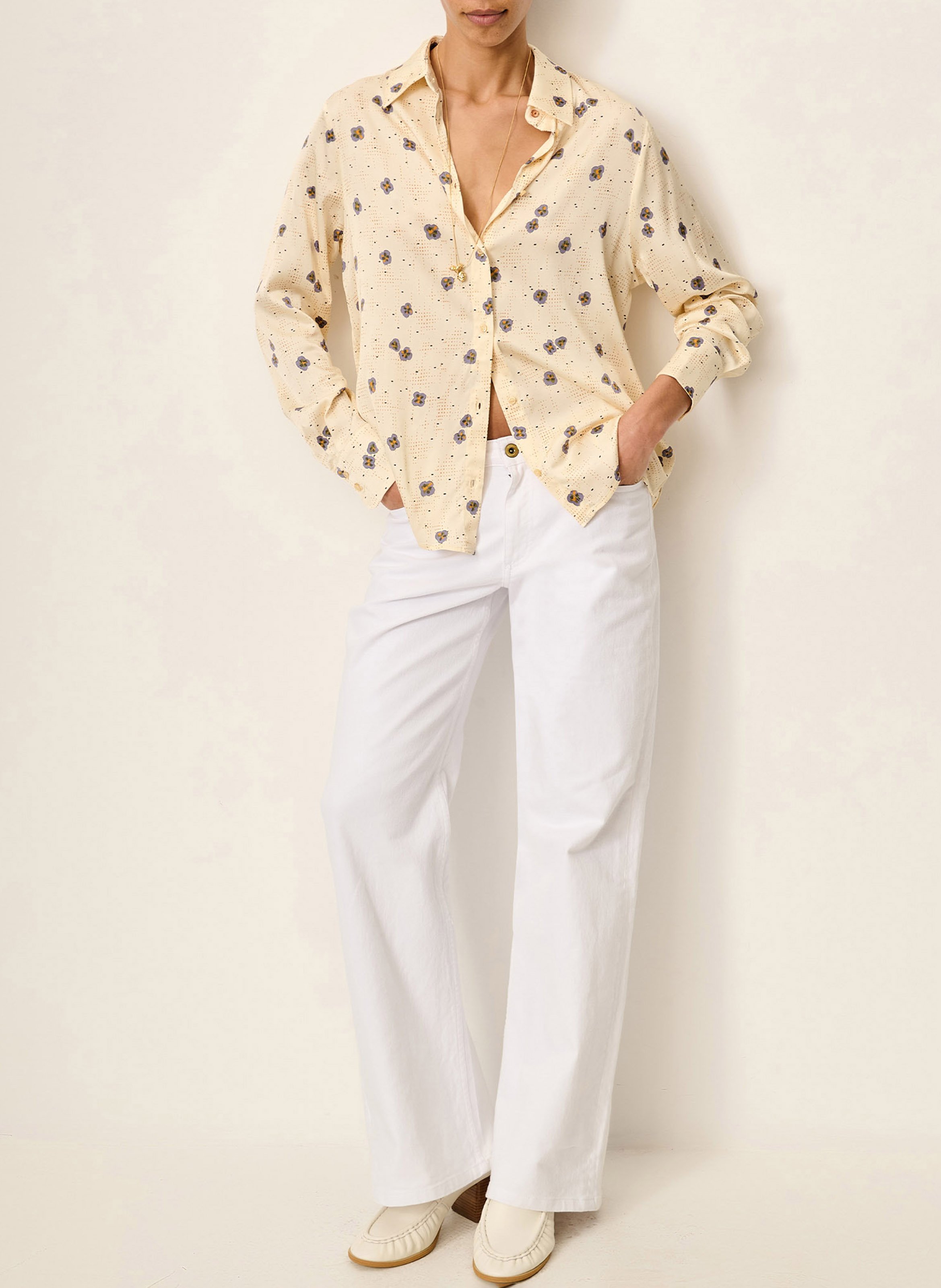 Ärmellose Bluse mit klassischem Kragen und Print SESSUN Mehrfarbig