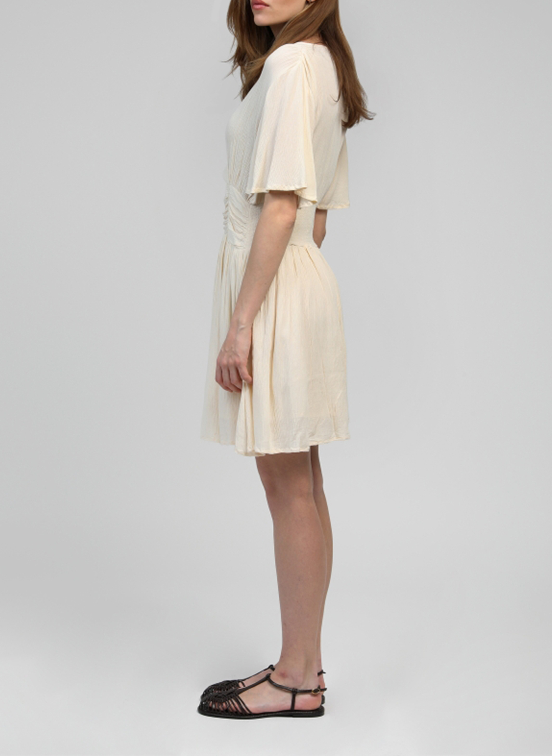 Kurzkleid aus Viskose-Mix AN'GE Beige
