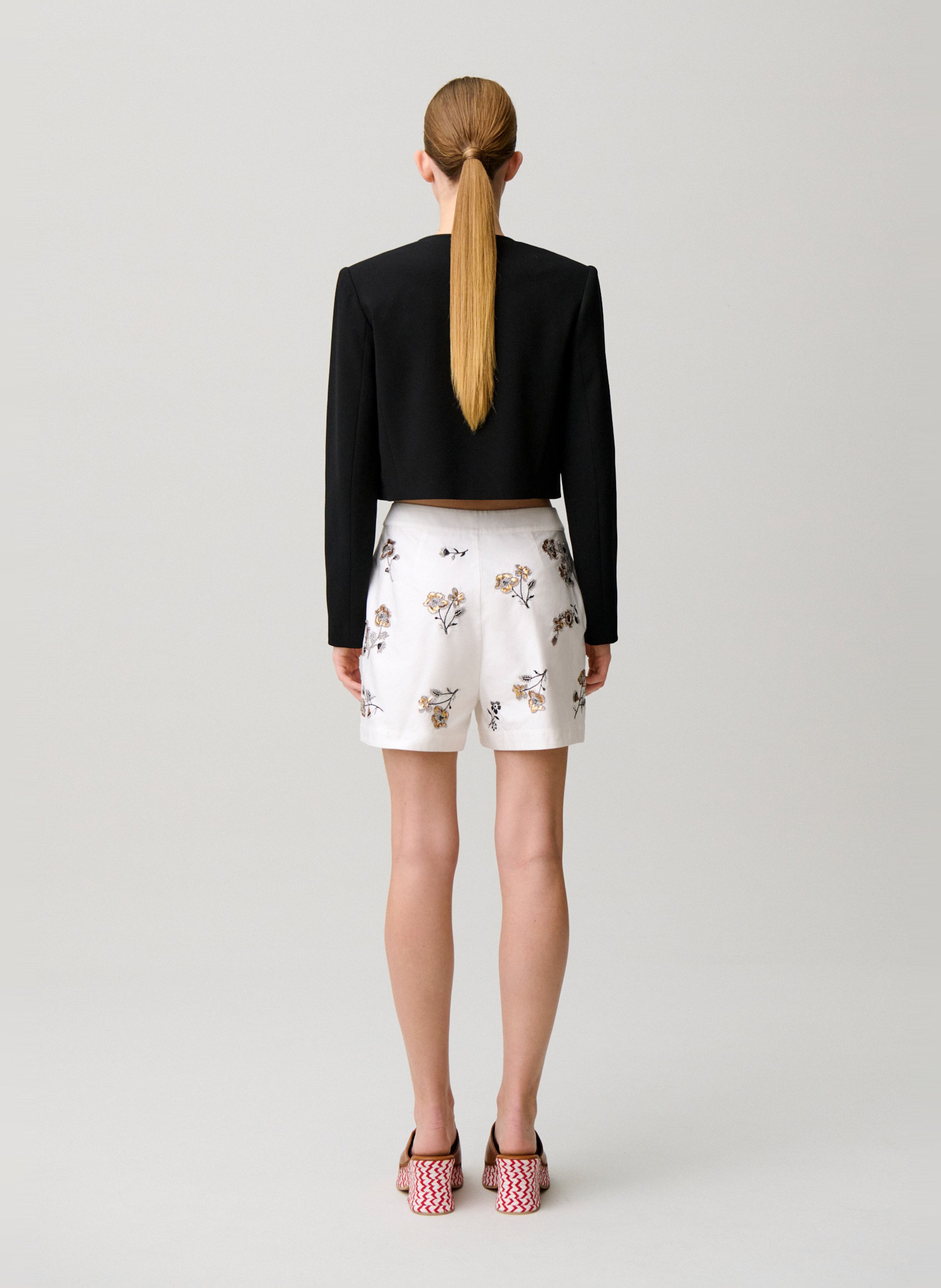 Buttoned round neck solid jacket CLAUDIE PIERLOT Black