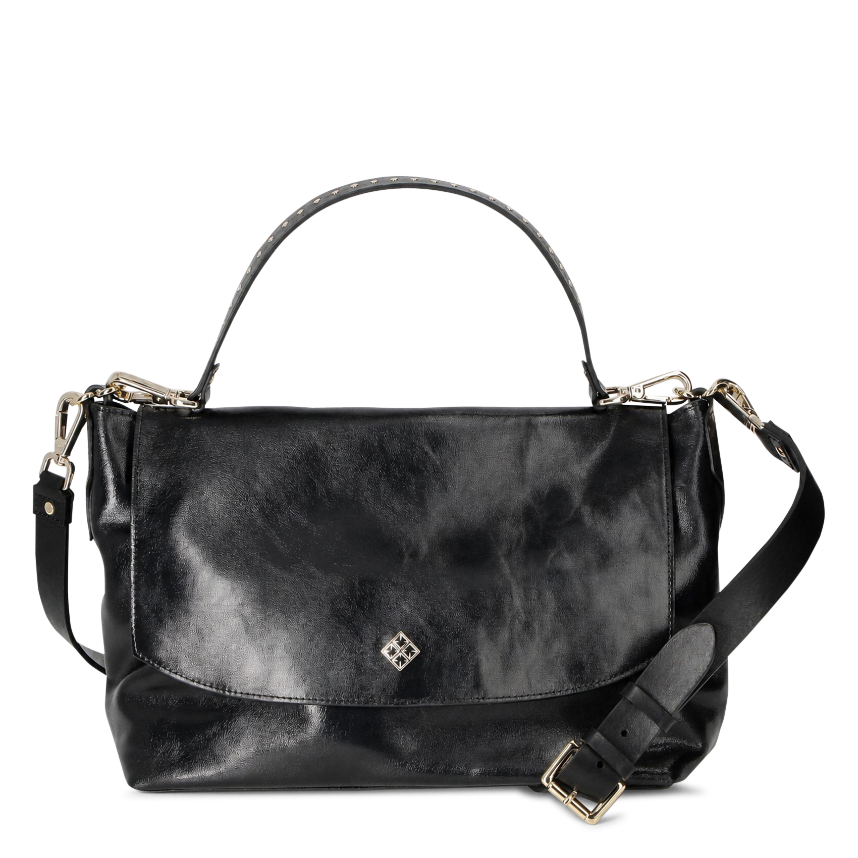 Sac bandoulière en cuir HERBERT FRERE SOEUR Noir