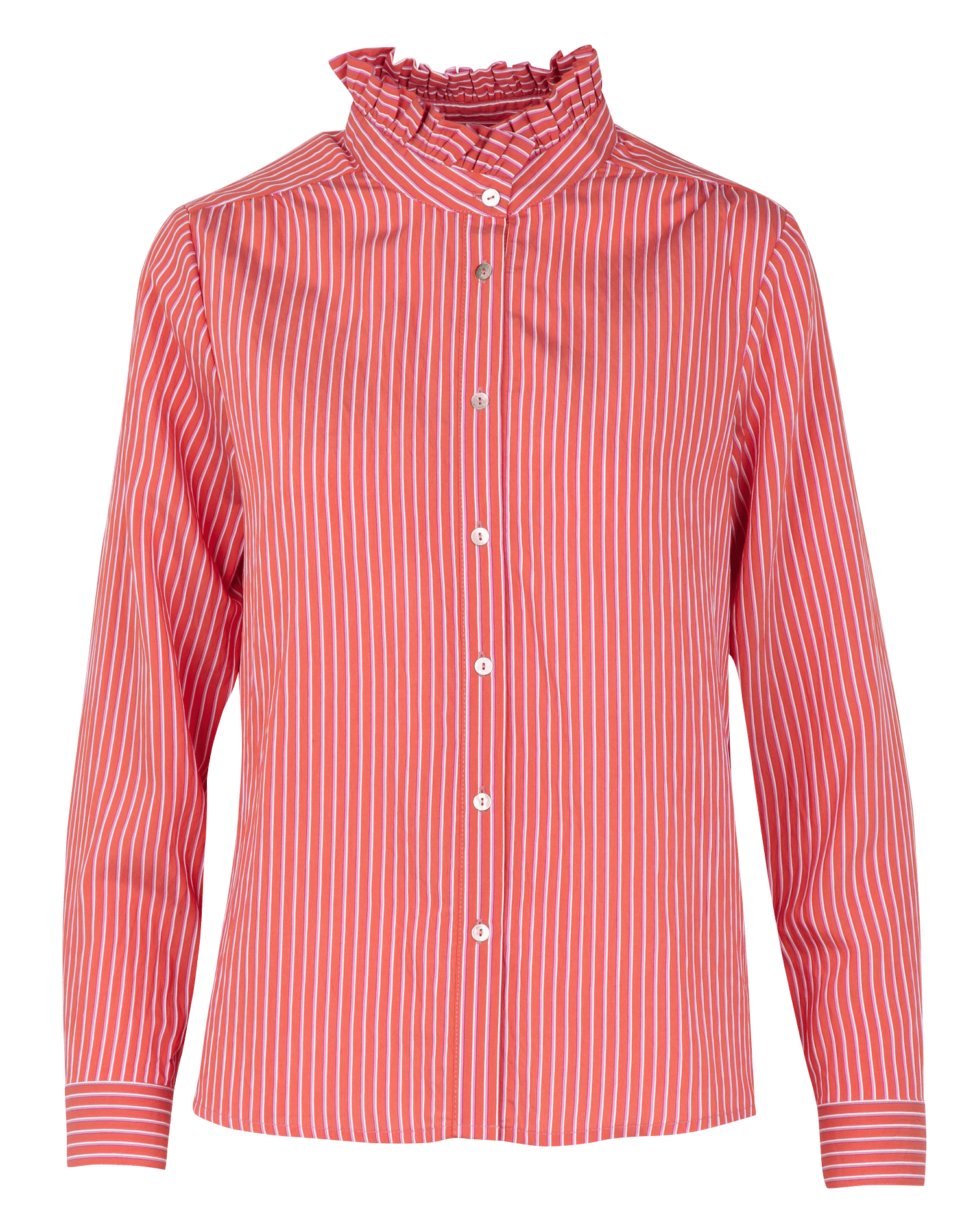 Victorian collar striped blouse MAISON 123 Red