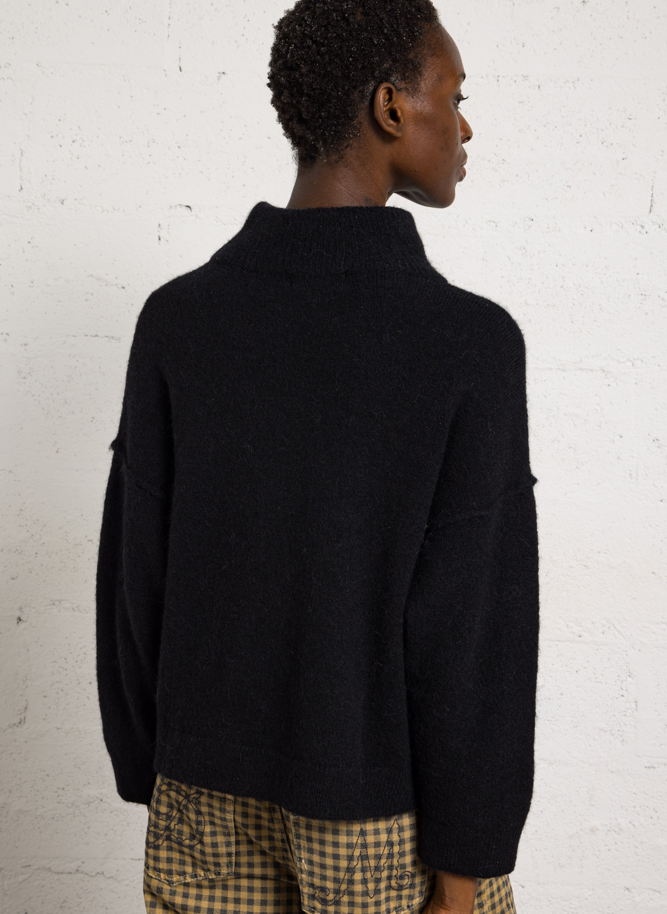 High-neck wool-blend sweater MAISON ANJE Black