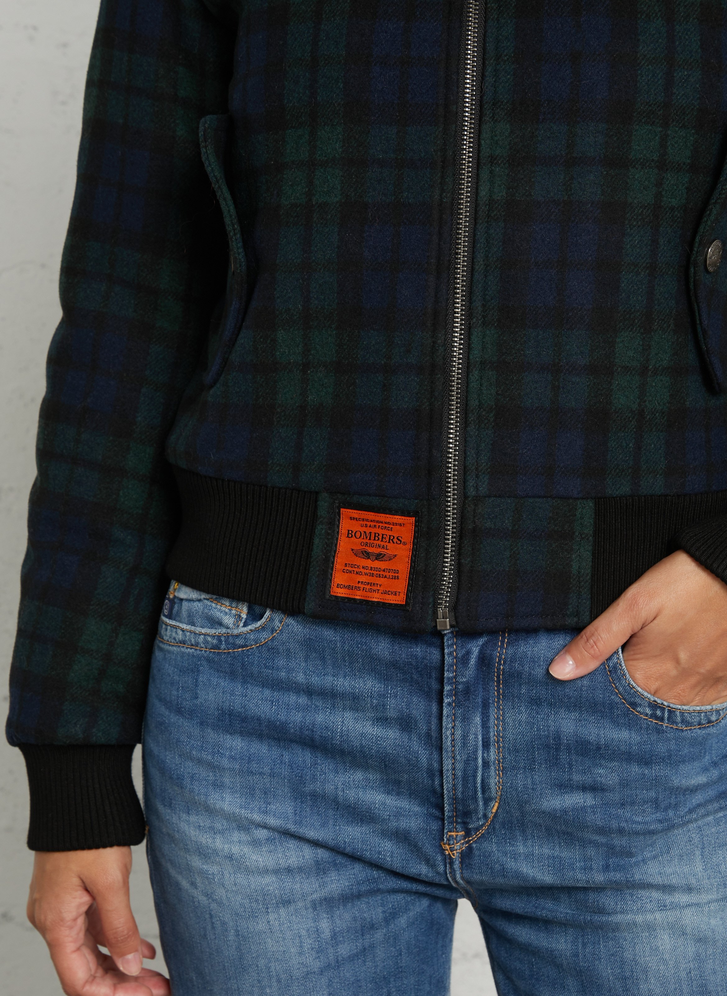 Bedruckte Wollmischjacke BOMBERS ORIGINAL Mehrfarbig