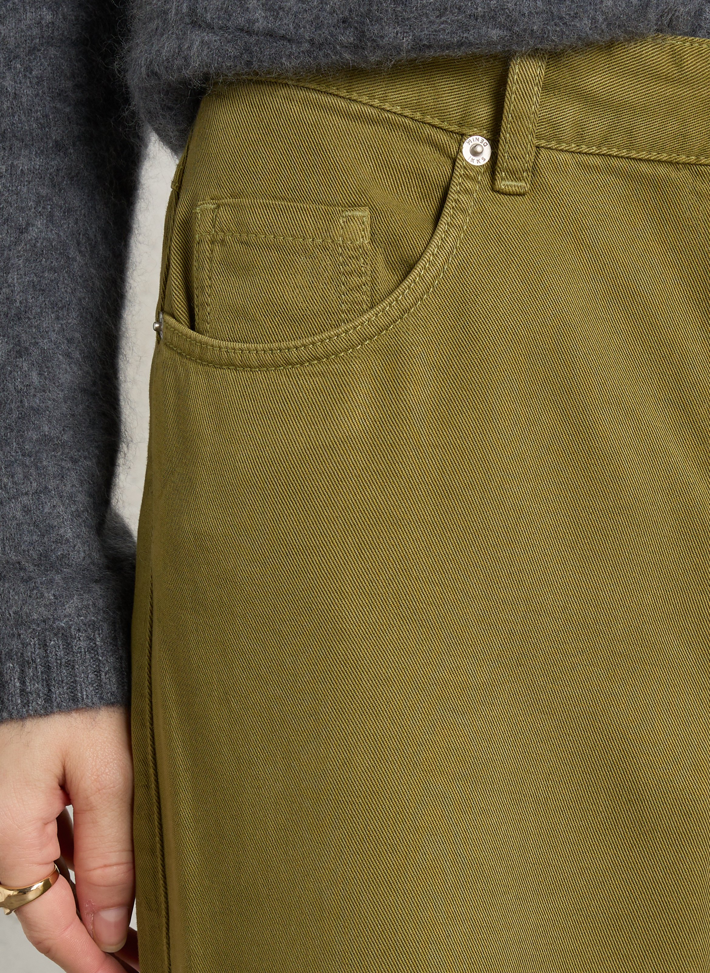Pantalon large en toile IKKS Vert