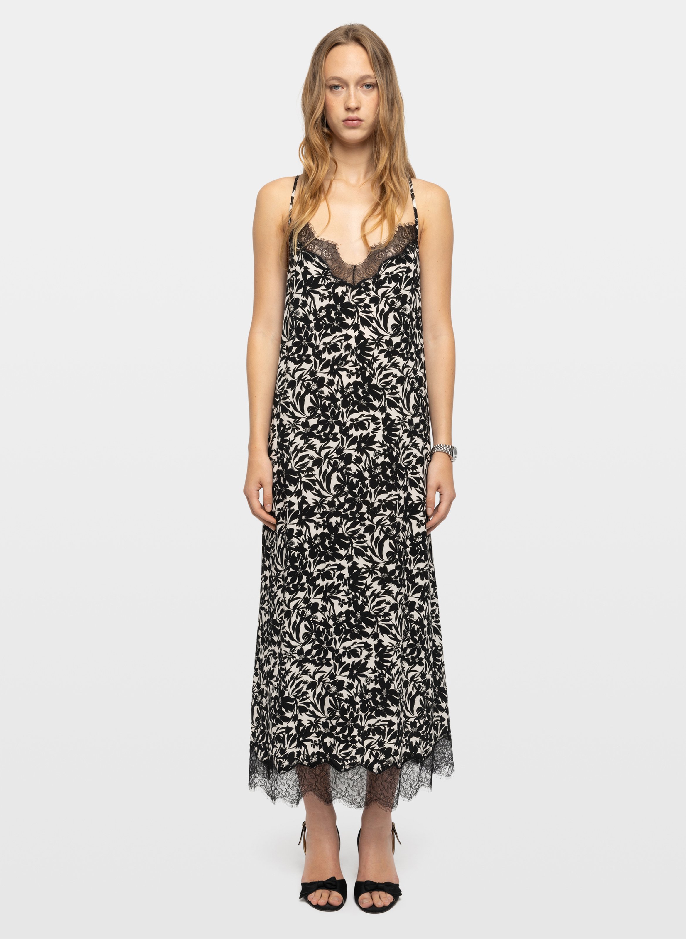 Long V-neck lace dress ZADIG&VOLTAIRE Black