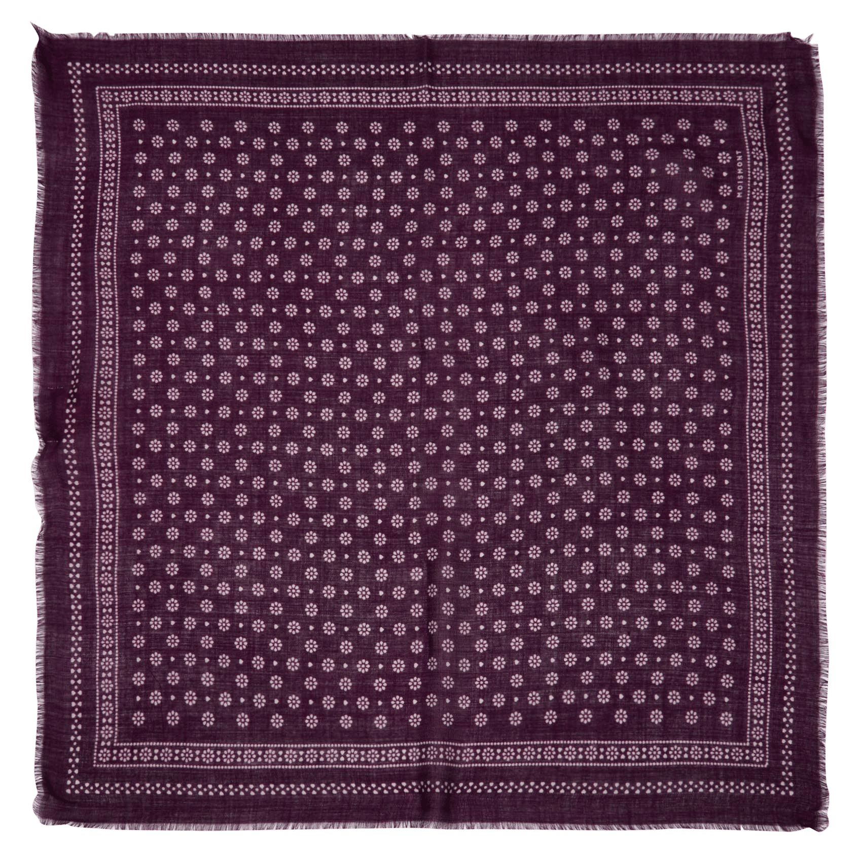 Foulard imprimé à franges en laine MOISMONT