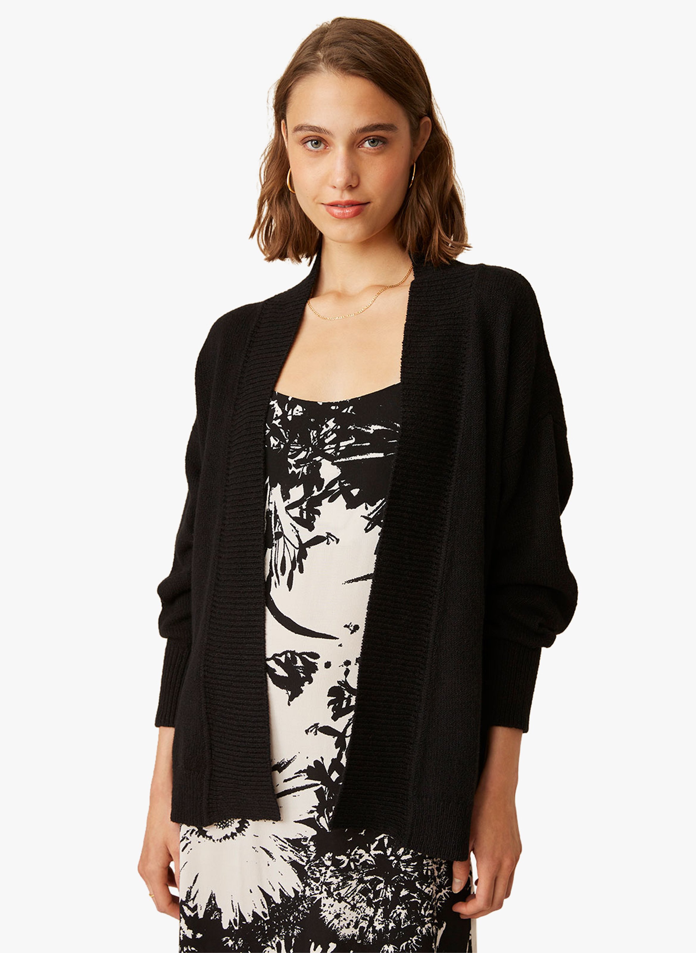 Midlength Cottonblend Cardigan Noir Harris Wilson Women Place des