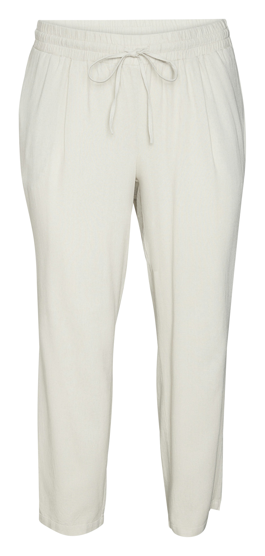 Pantalon droit taille haute en lin mélangé VERO MODA CURVE Beige