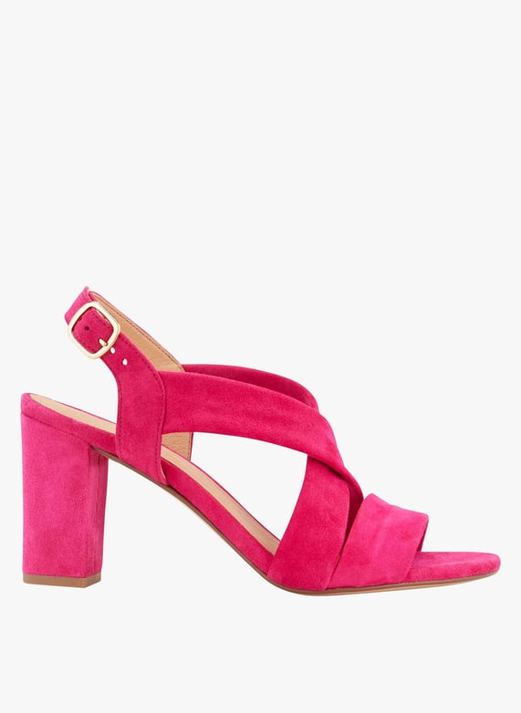 Sandales Hautes En Cuir Velours Vuko Framboise Cosmoparis Femme VUKO VEL 057 FRAMBOISE Place des Tendances Belgique