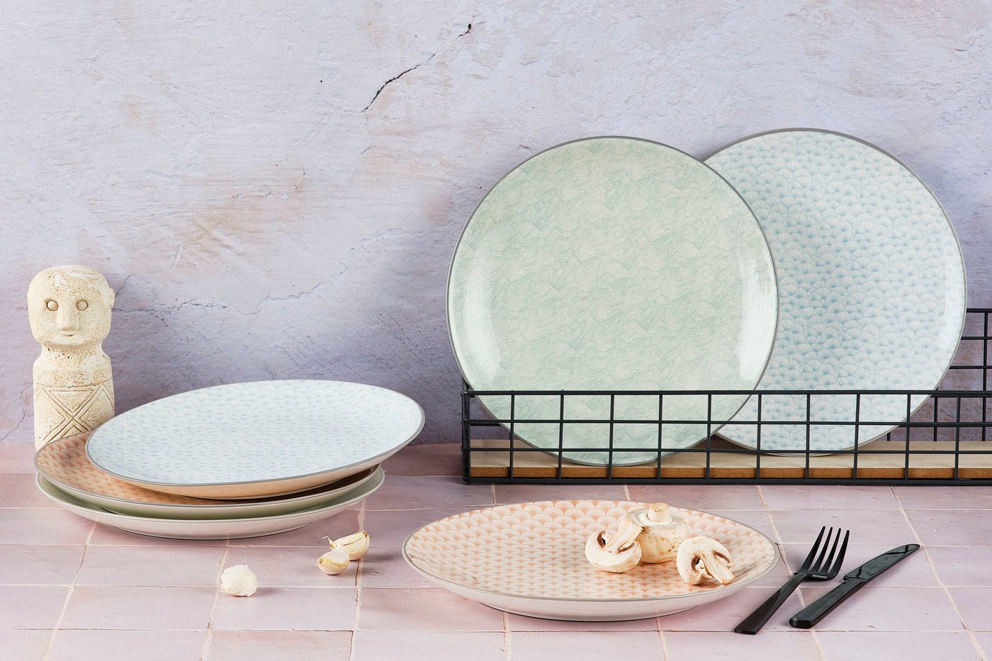 Pattern plate ø26cm - 6 pieces - color BJORN Multicolored