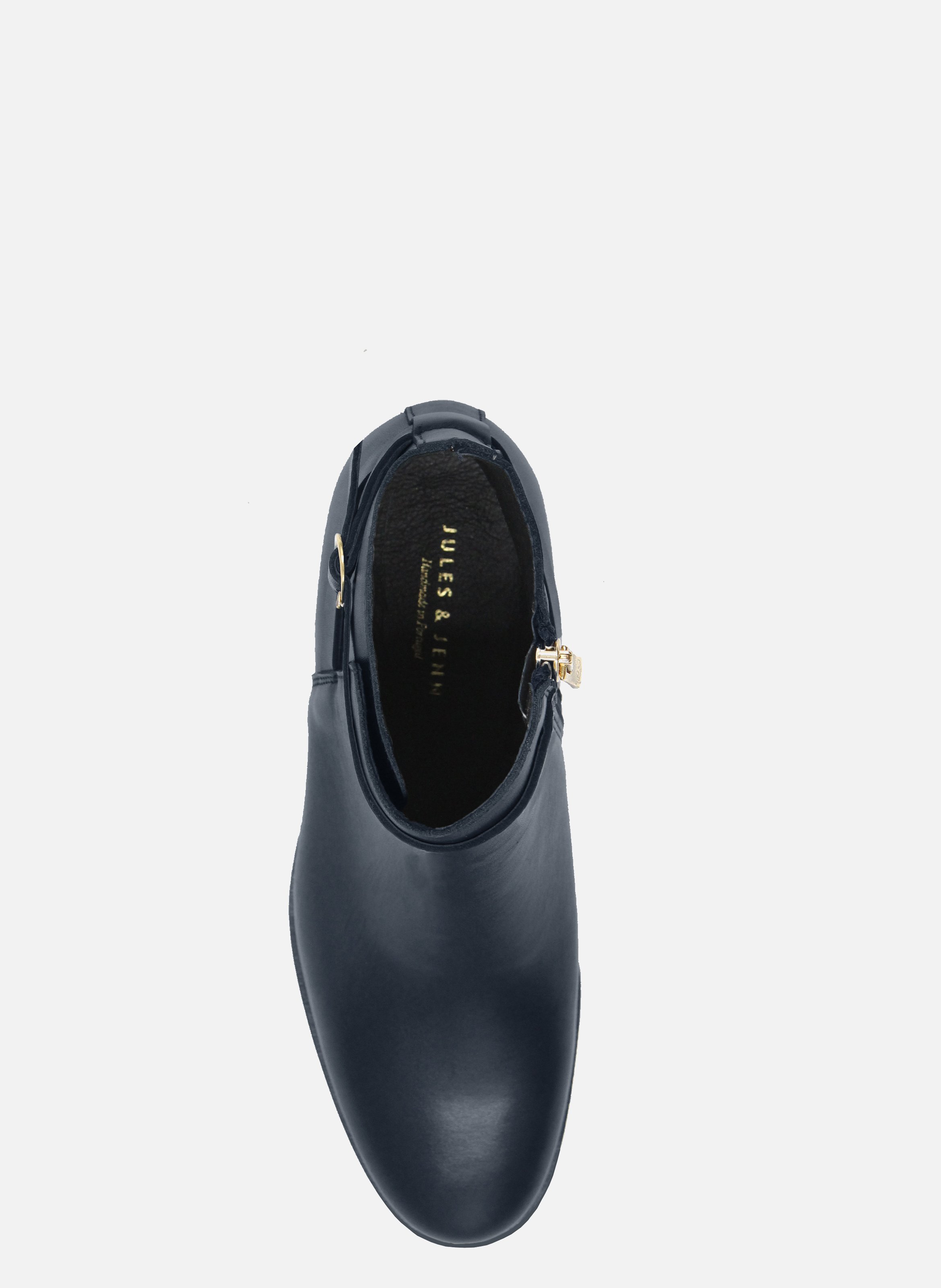 Flat leather riding Mid-calf boots JULES & JENN Blue