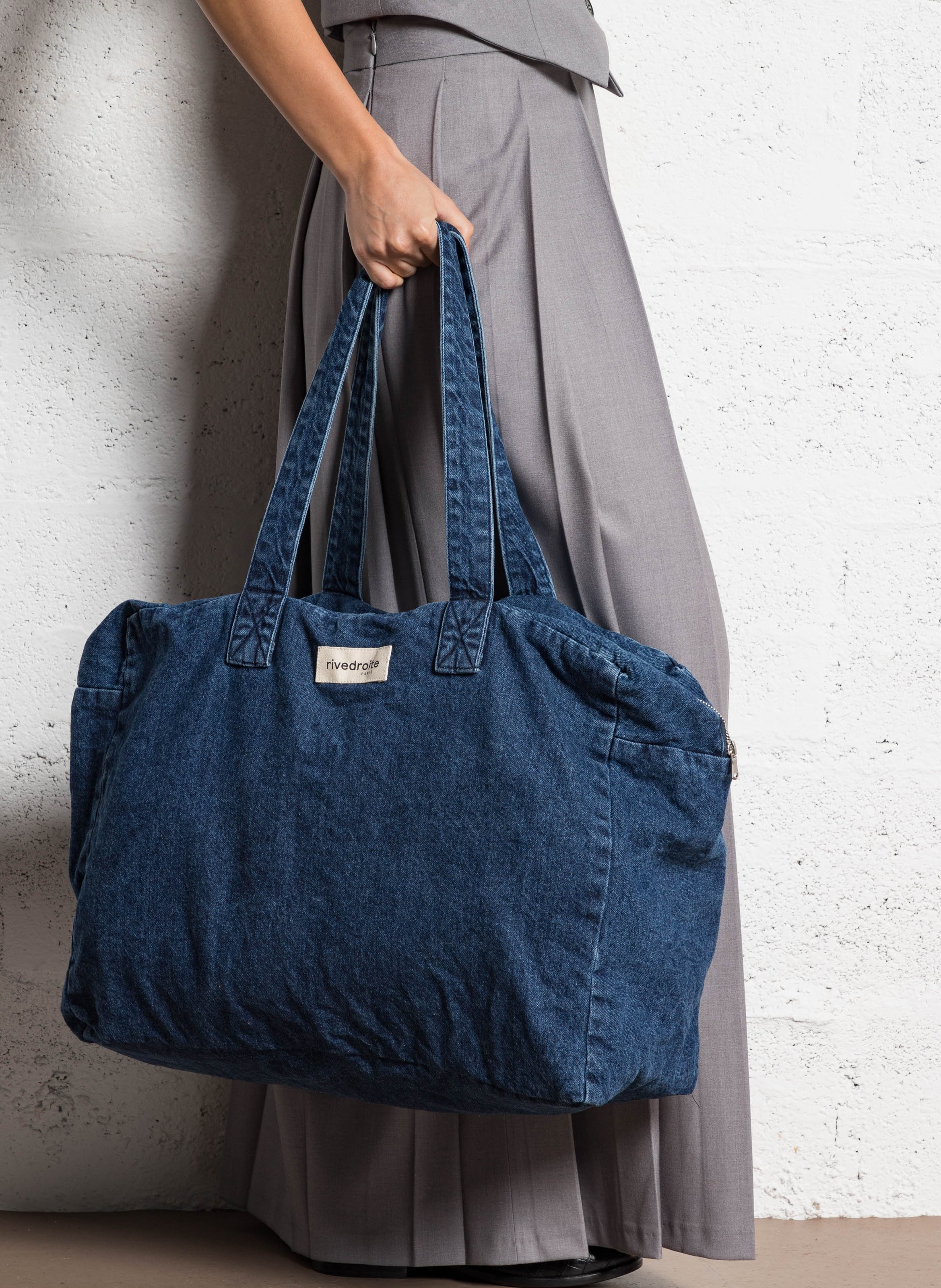 Weekend bag in blended cotton RIVEDROITE PARIS Blue