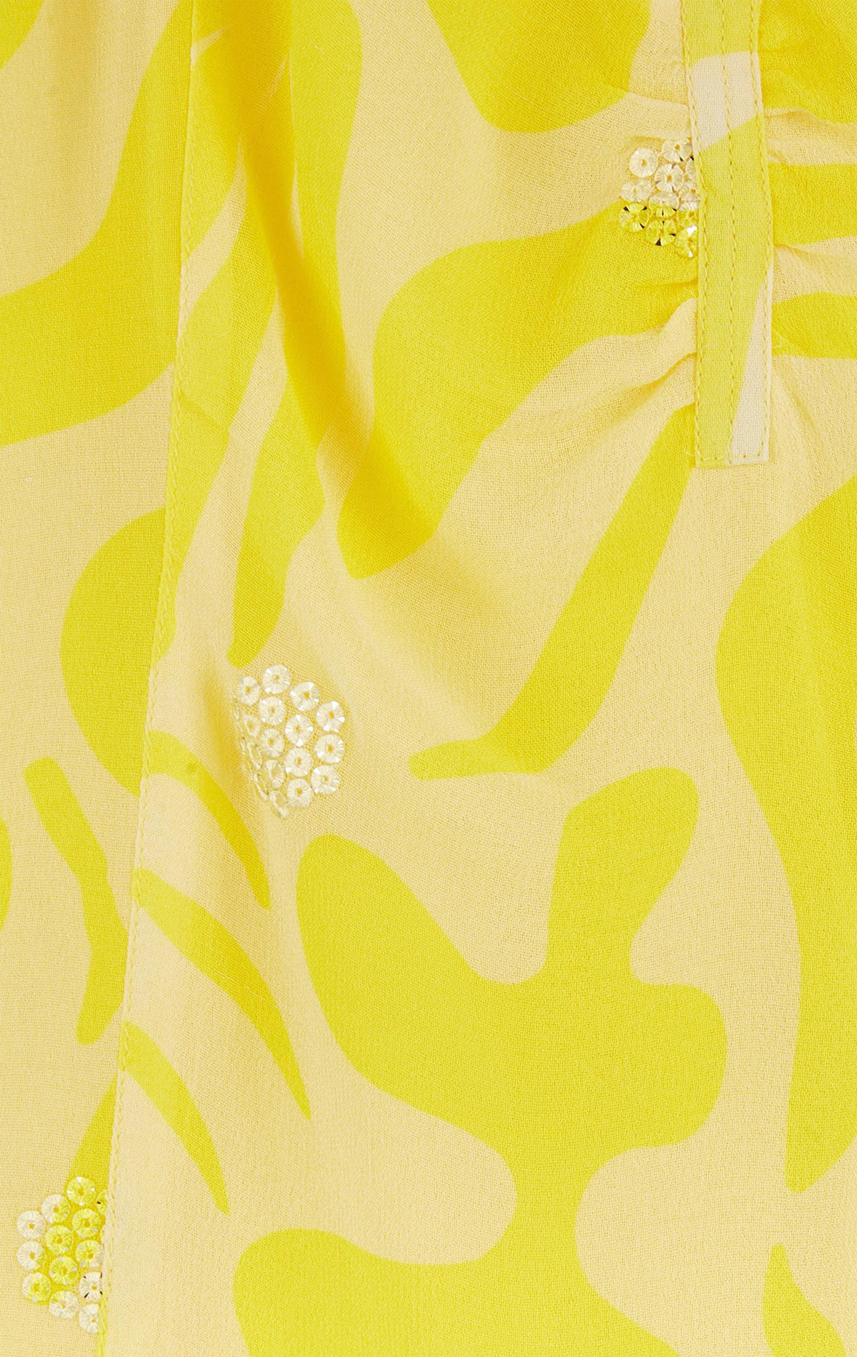 Sleeveless embroidered printed top WILD Yellow