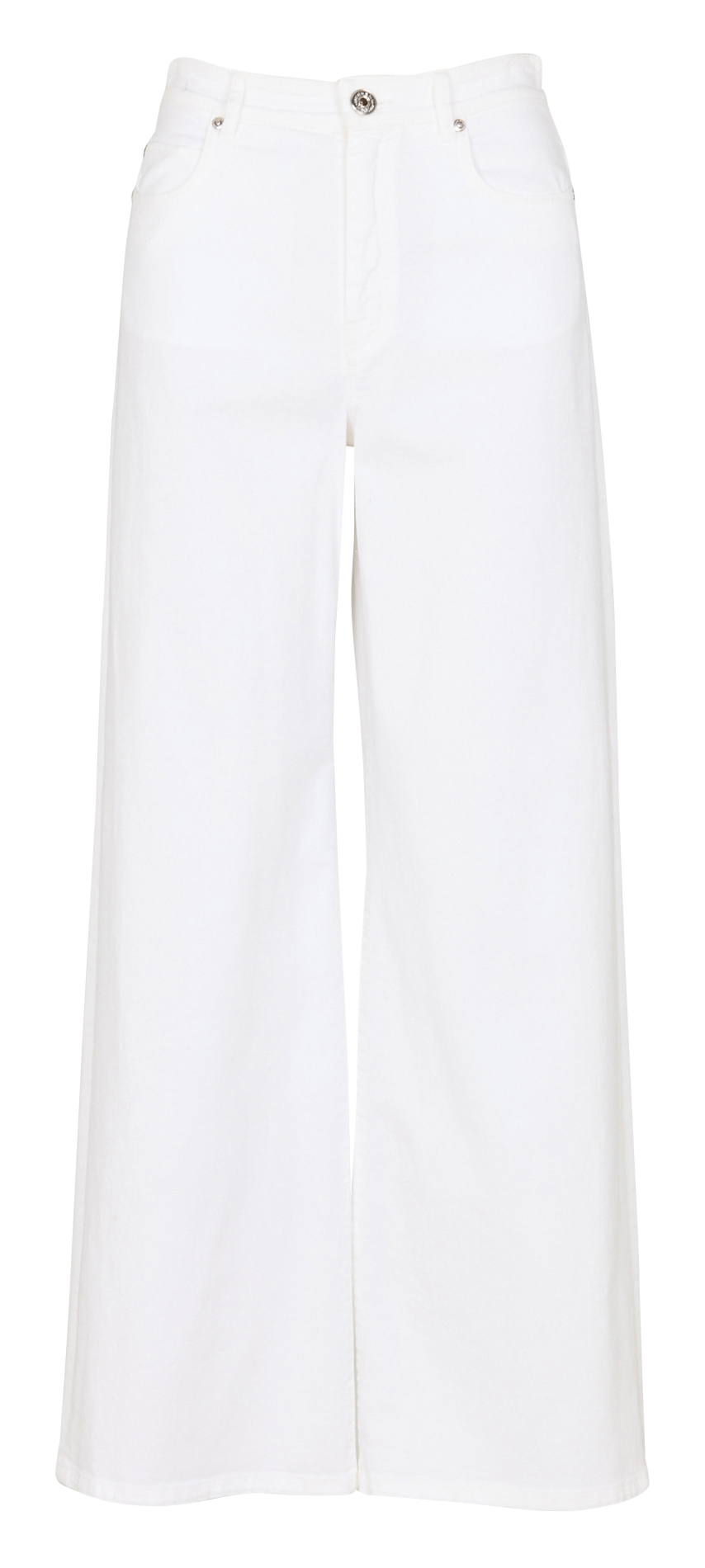 Weite Jeans aus Baumwoll-Mix Weiss