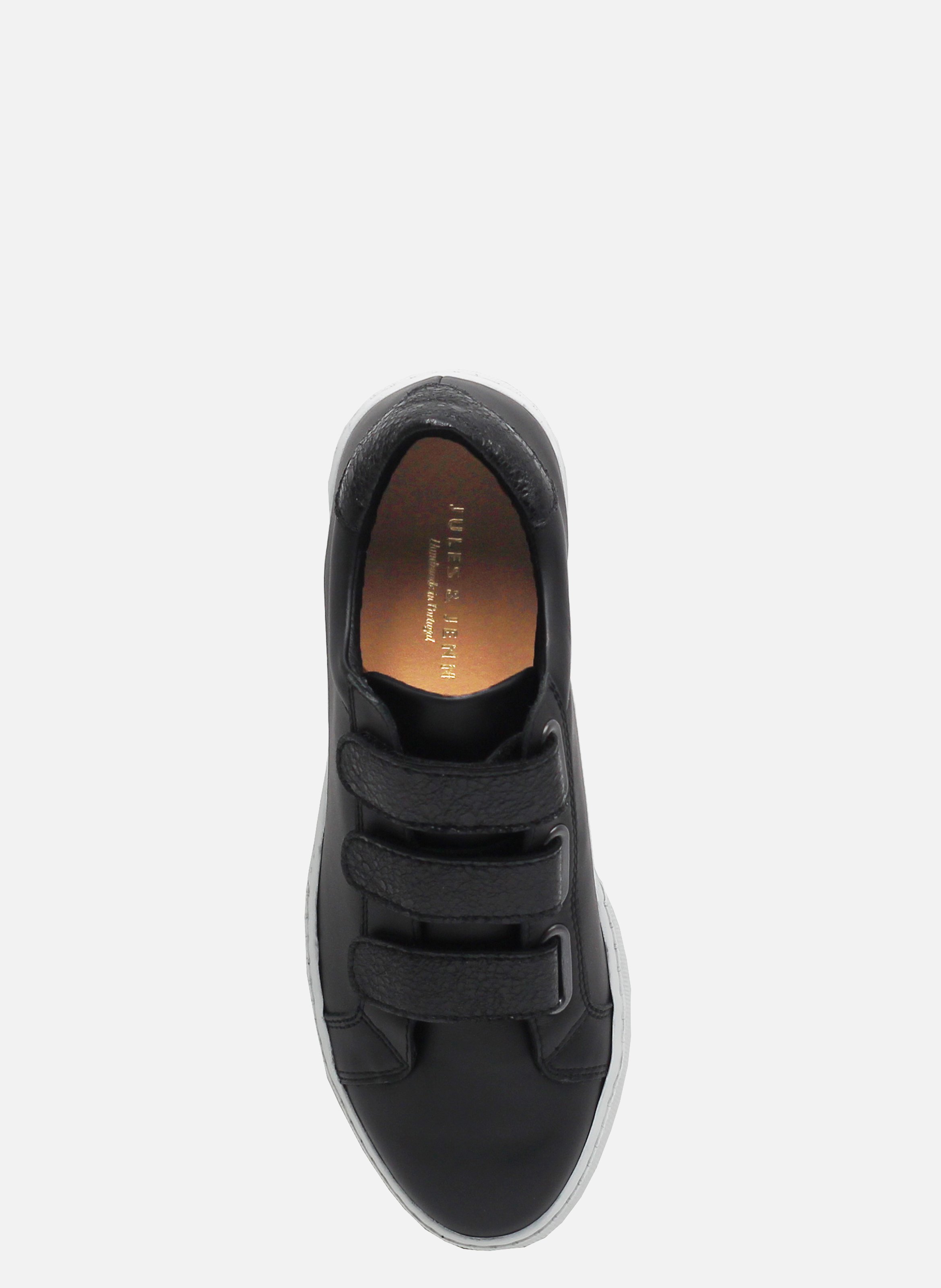 Smooth leather Velcro trainers JULES & JENN Black