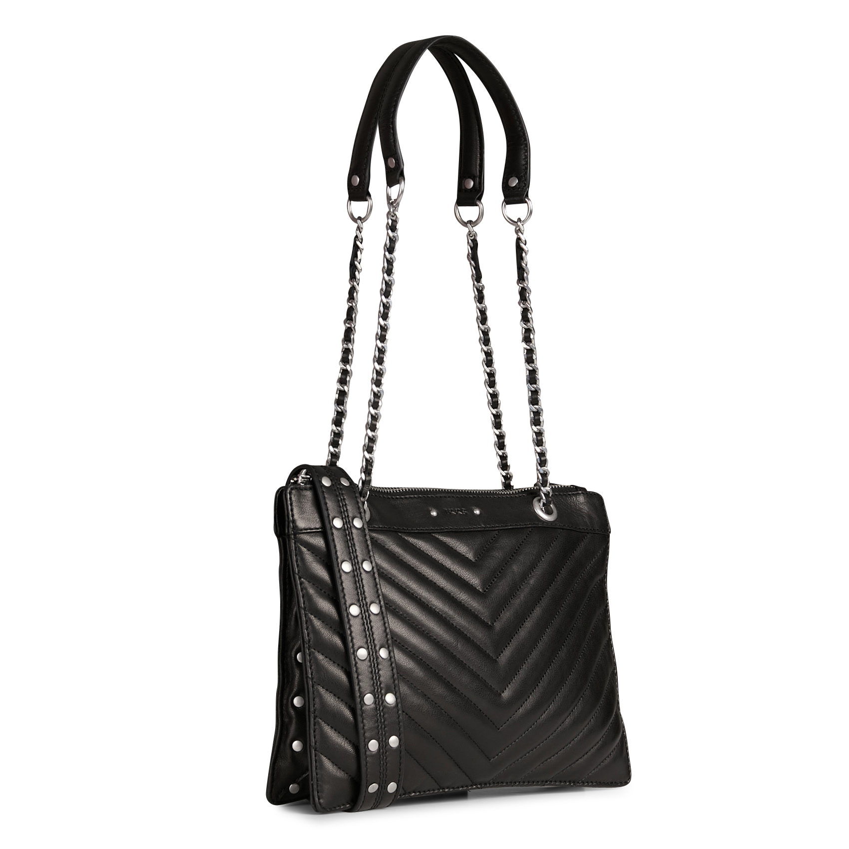 Dori leather shoulder bag IKKS Black