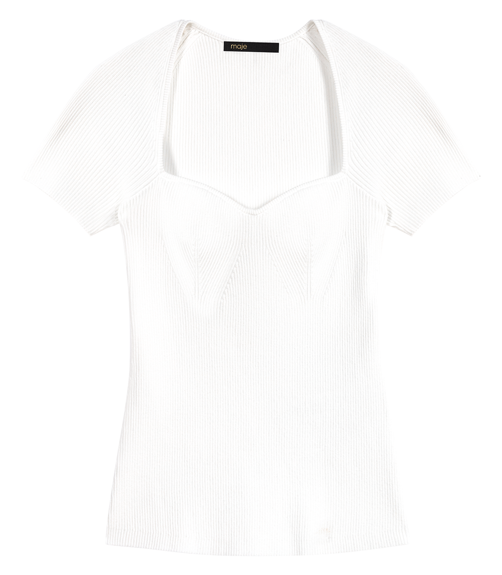 Top moulant en maille MAJE Beige