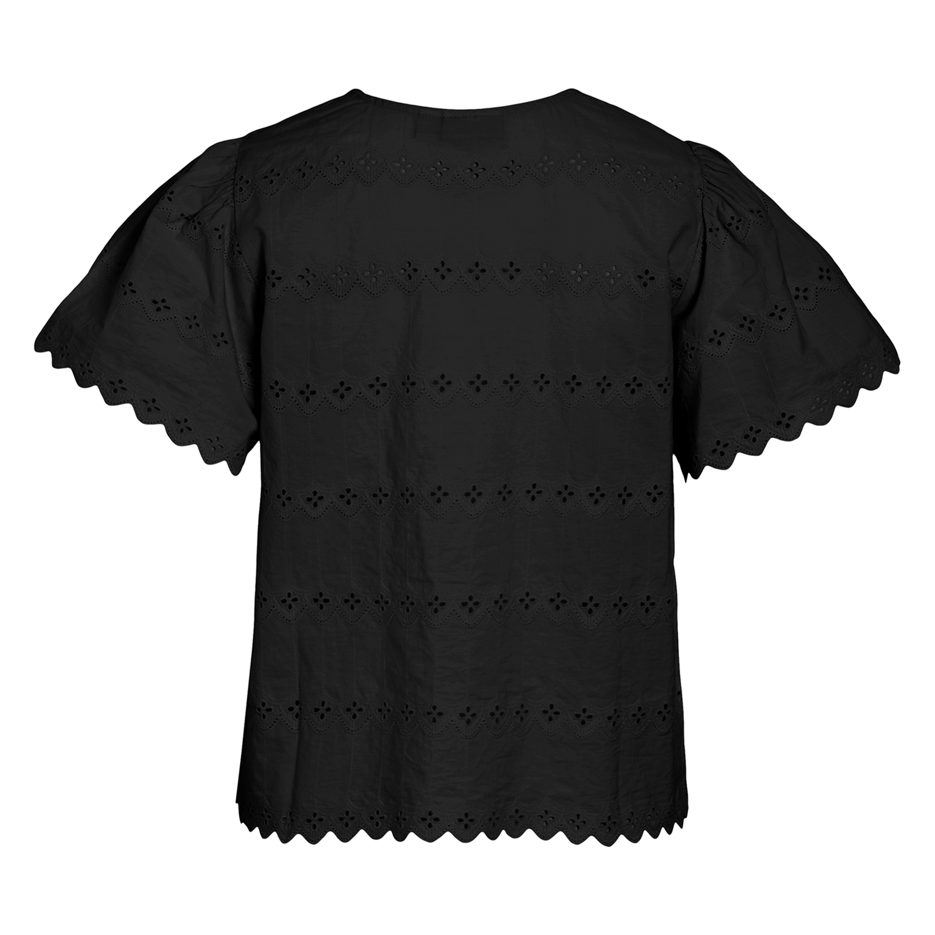 Straight shirt in embroidered organic cotton VILA Black