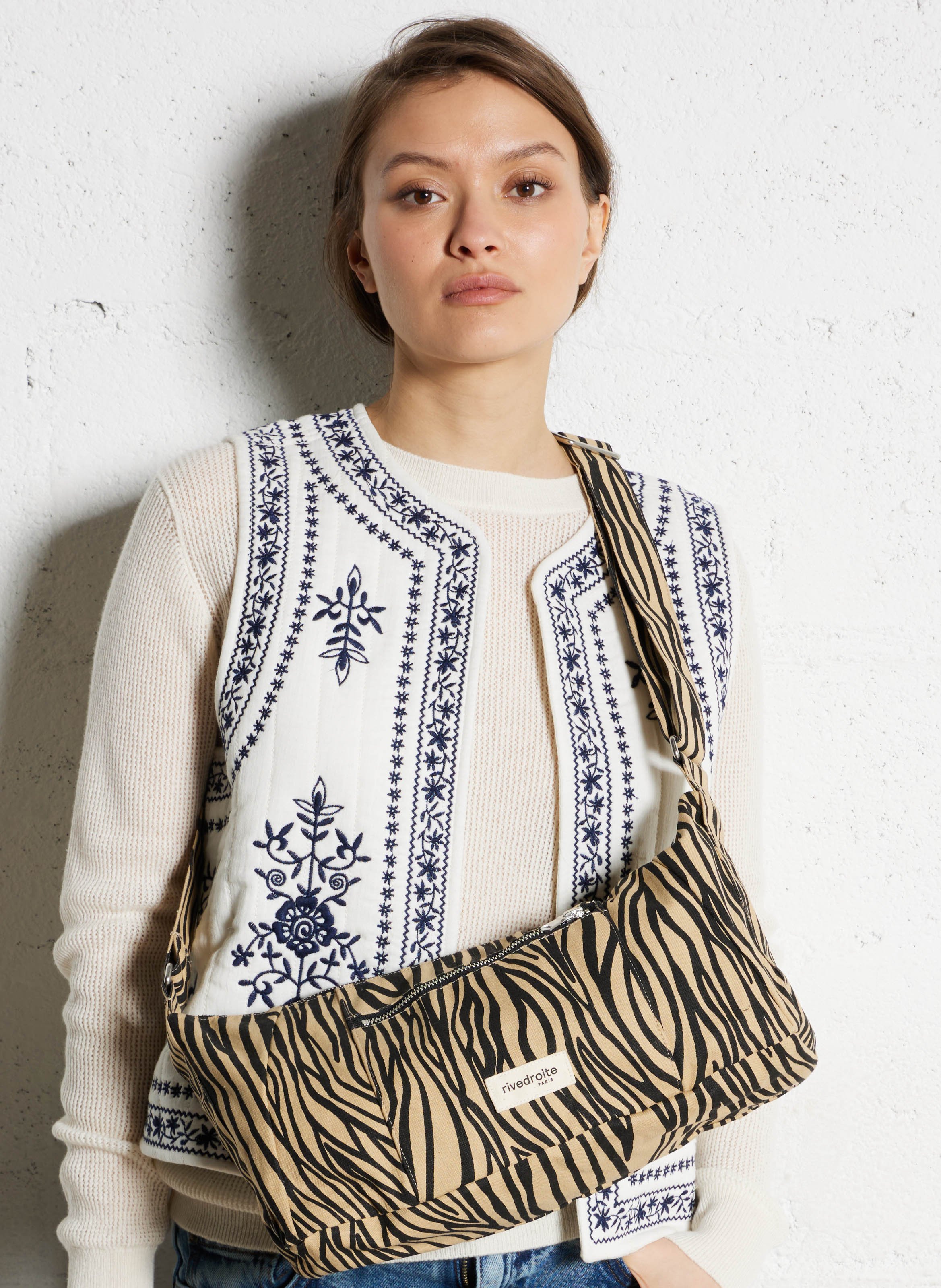 Cotton shoulder bag RIVEDROITE PARIS Beige