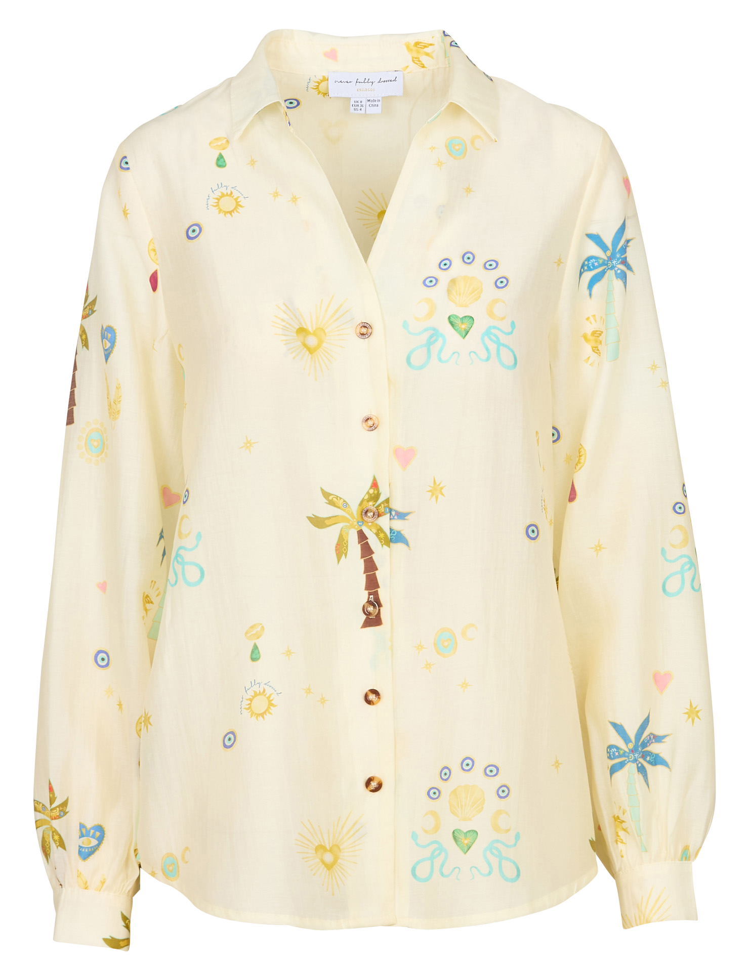 Chemise col classique imprimée NEVER FULLY DRESSED White