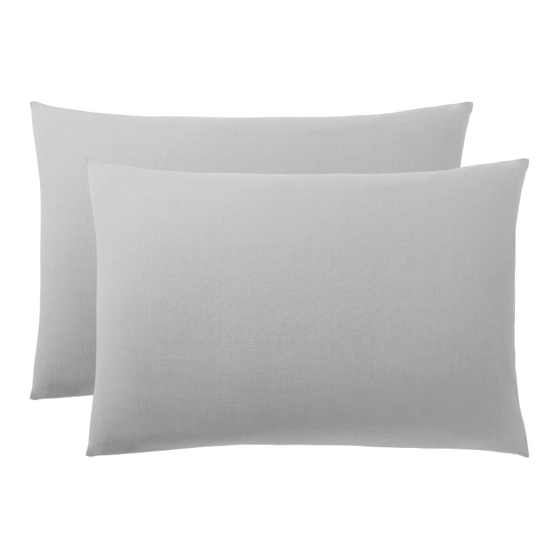 Cotton percale pillow case COTON PUR Grey