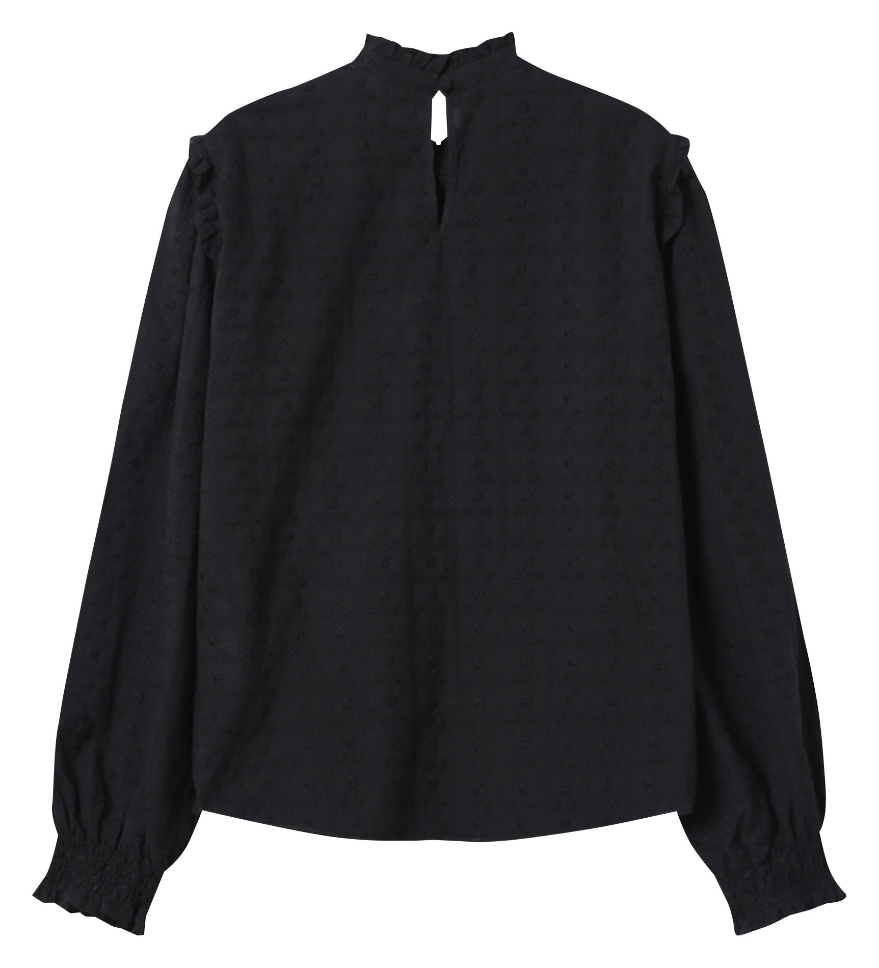 Blouse col victorien en coton GRACE ET MILA Noir