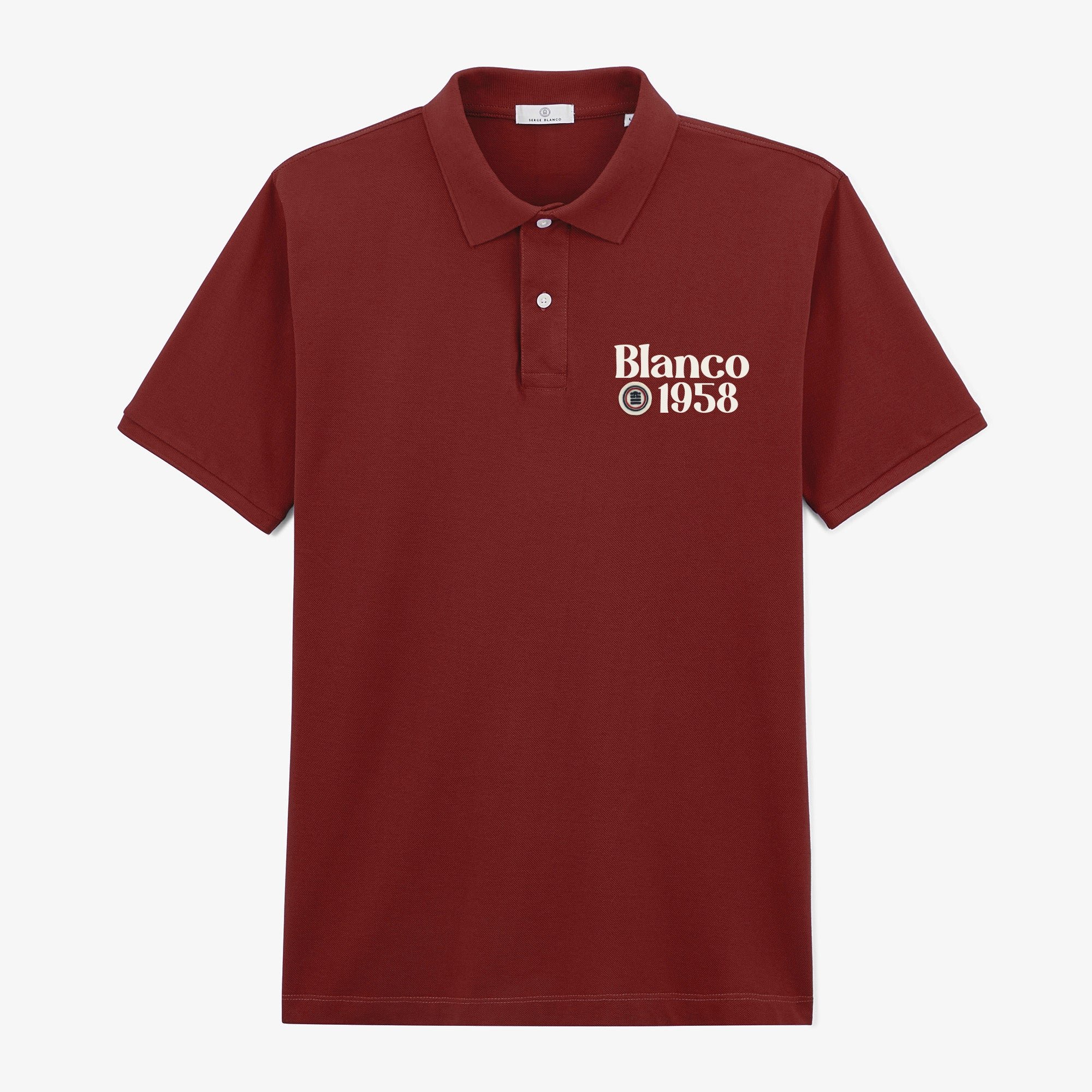 Short-sleeved cotton piqué polo S